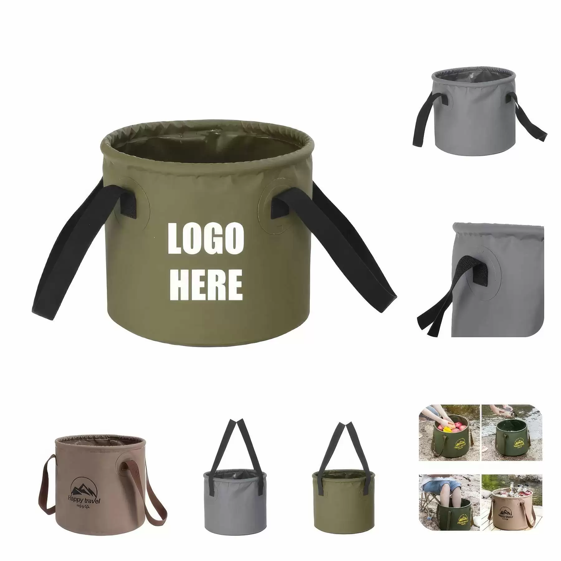 Custom 2.5 Gallon (10L) Collapsible Bucket