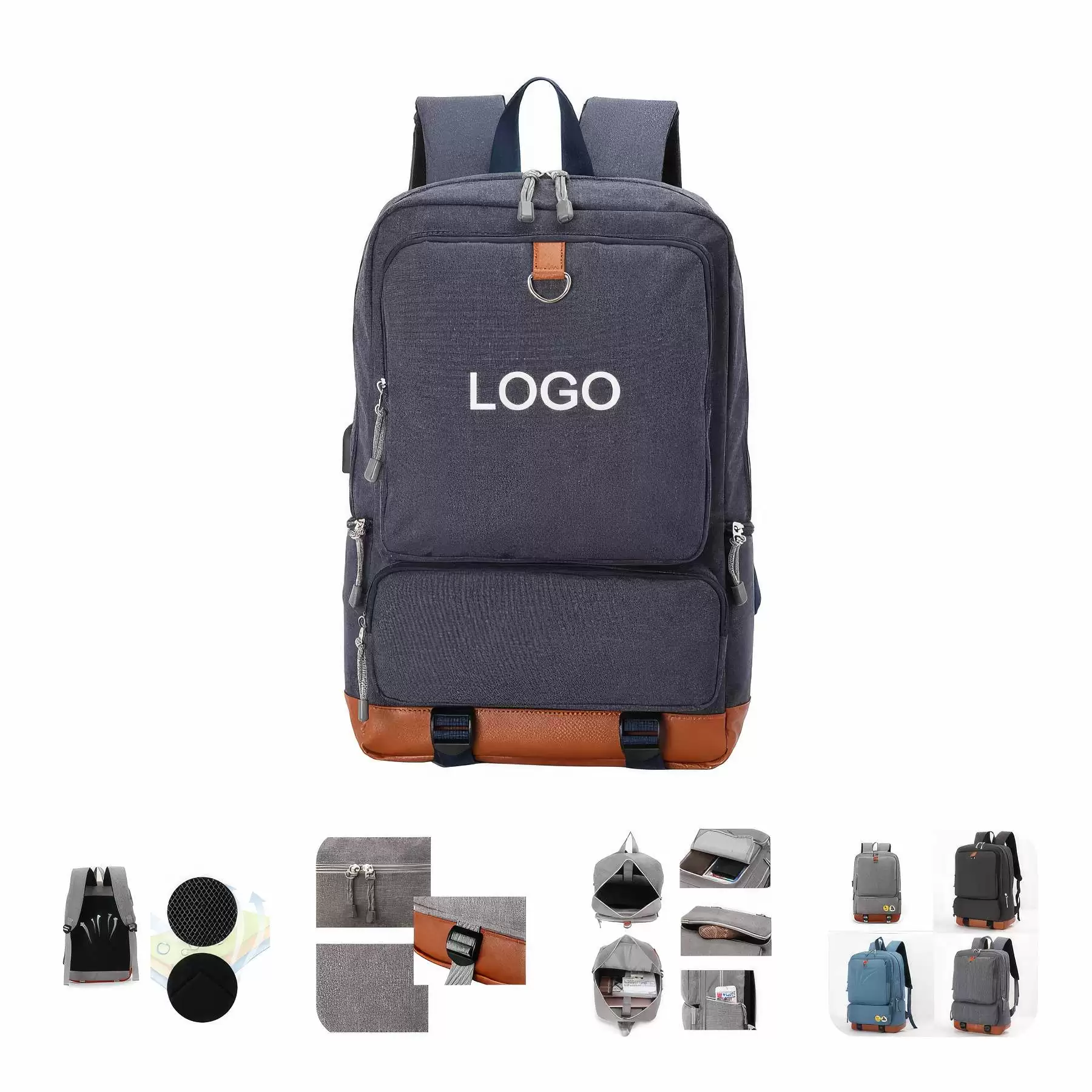 Business Computer Backpack with USB Charging Port