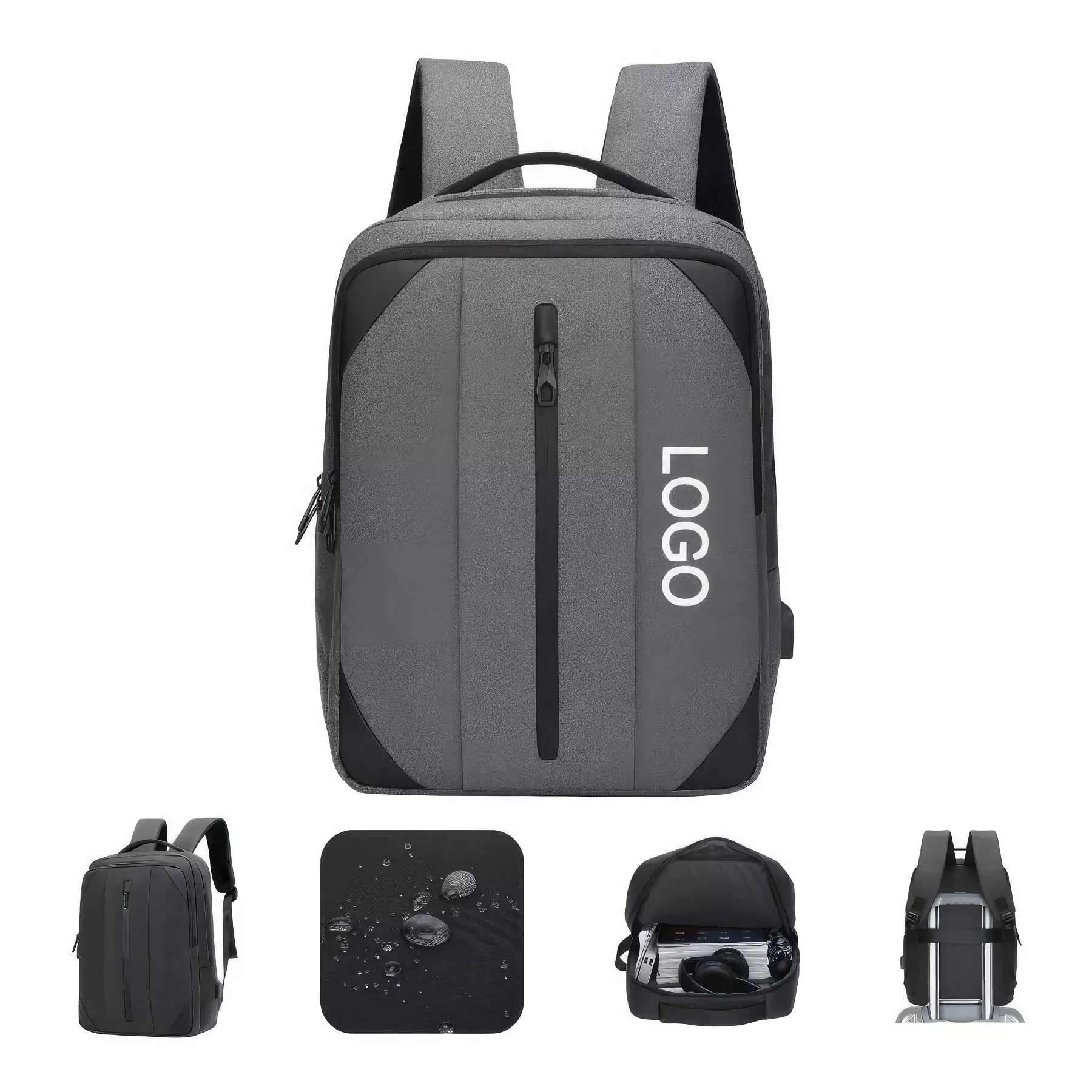 Business Slim Durable Laptop Backpack with USB Charging Port