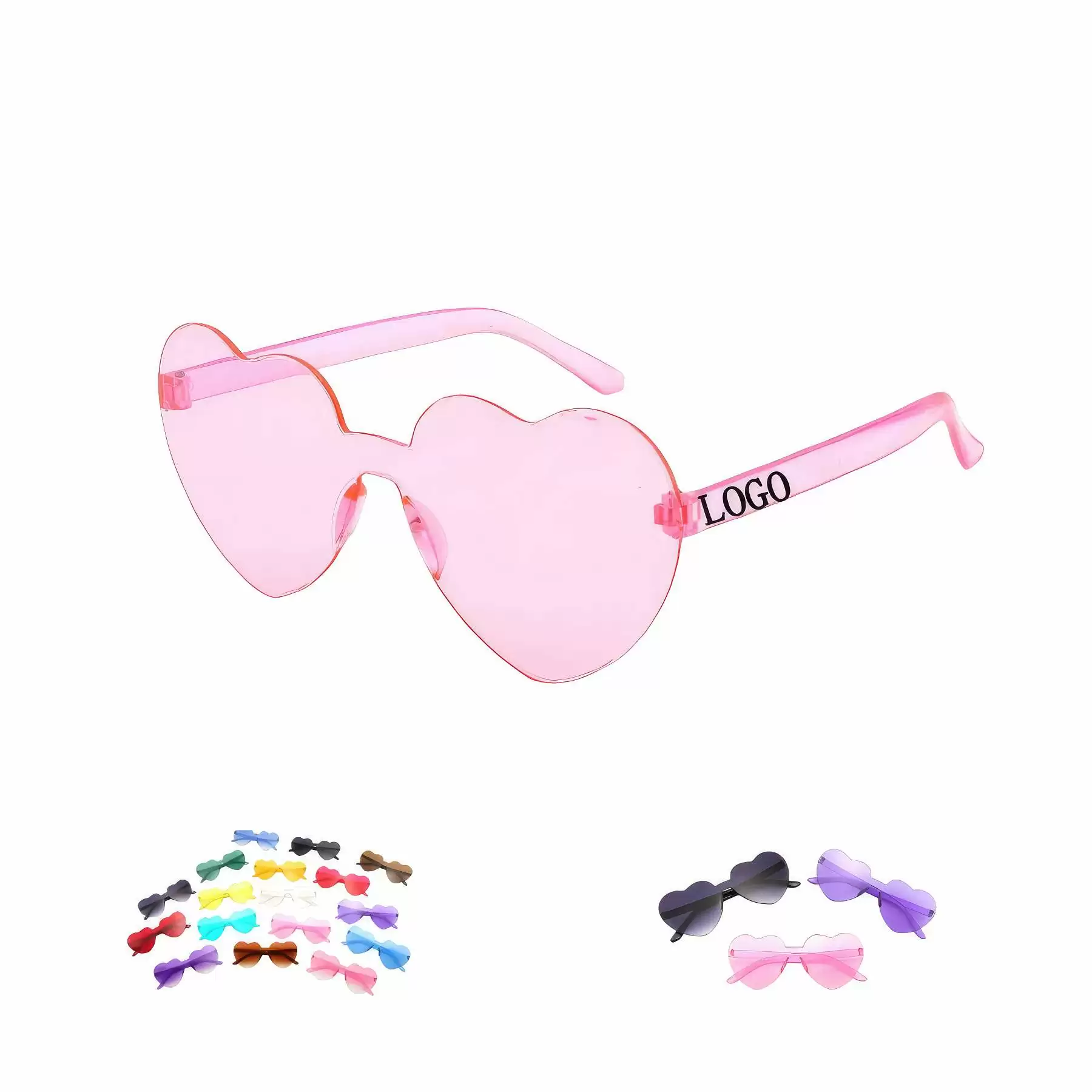 Cute Rimless Heart Shaped sunglasses