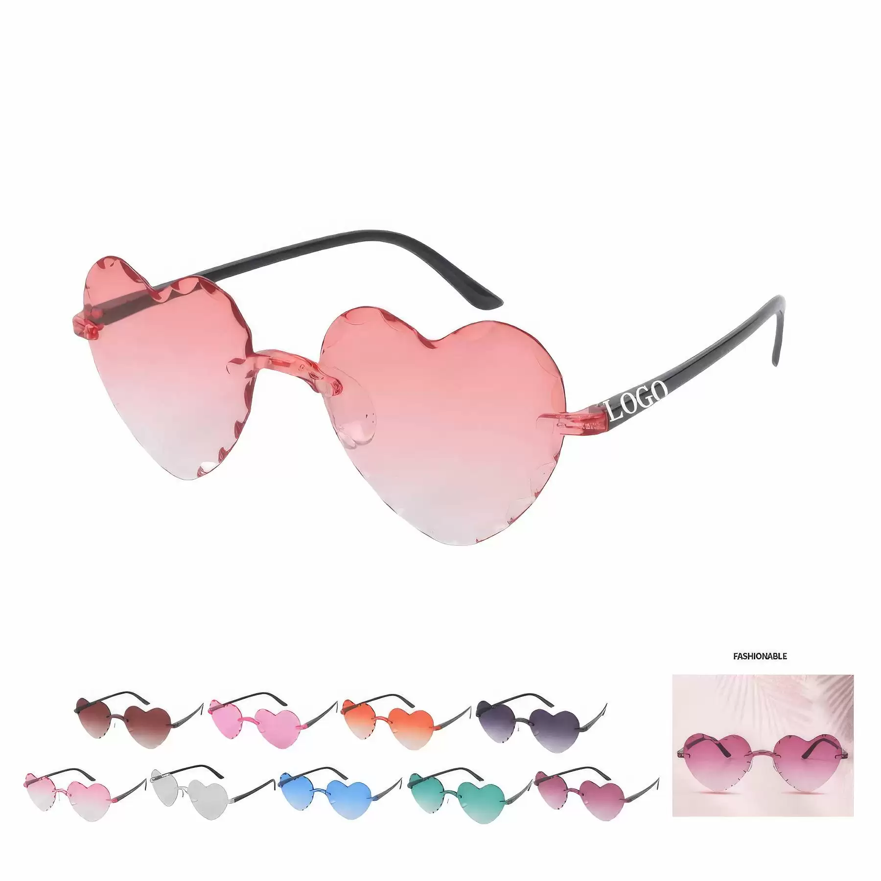 Rimless Heart Shaped sunglasses