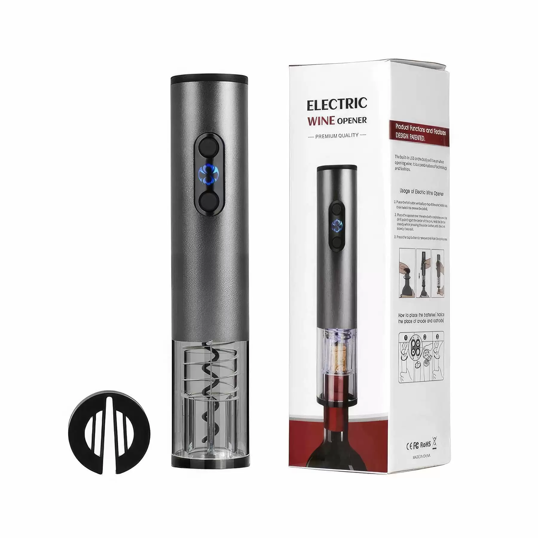 Custom Wine Bottle Opener with Foil Cutter - Image 2