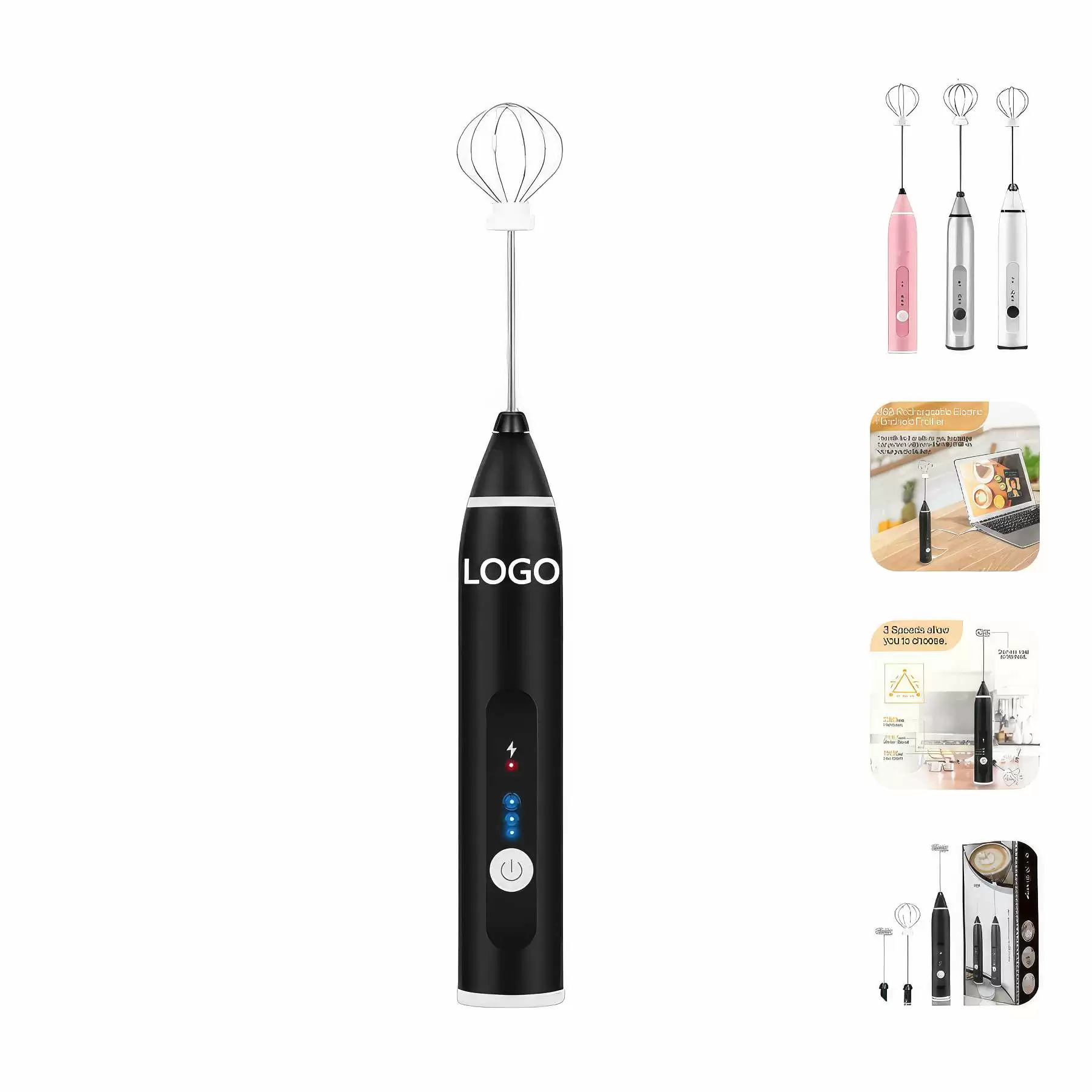 Electric 3 Speeds Handheld Milk Frother