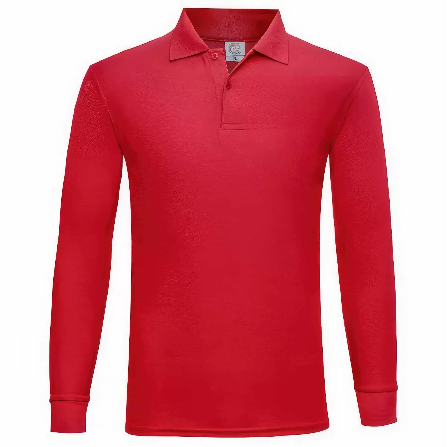Custom Men's Long Sleeve Polo Shirts Regular-Fit Cotton - Image 2