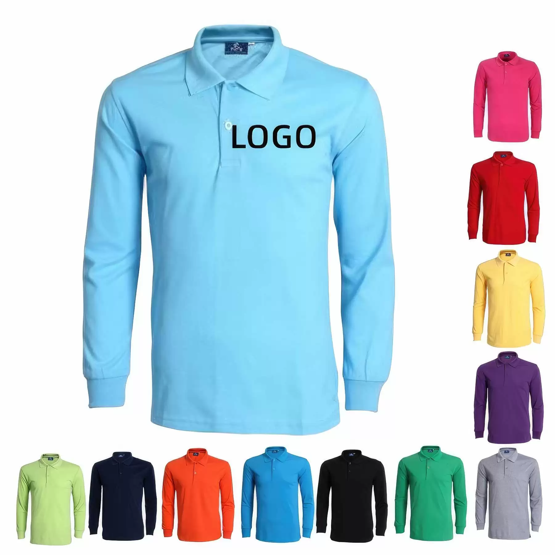 Cotton Long Sleeve Polo