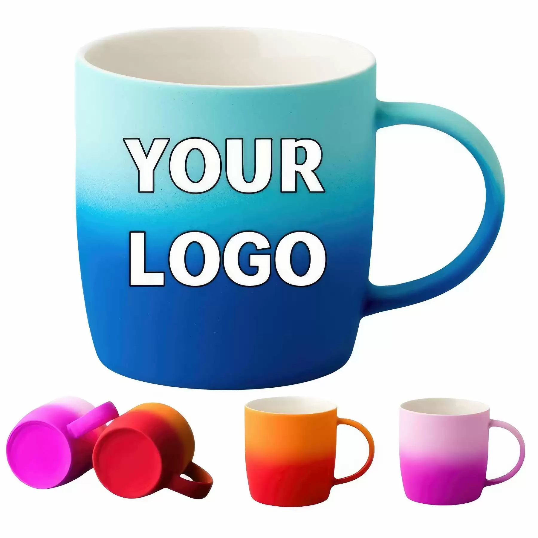 Custom 12 oz. Frosted Gradient Ceramic Mugs