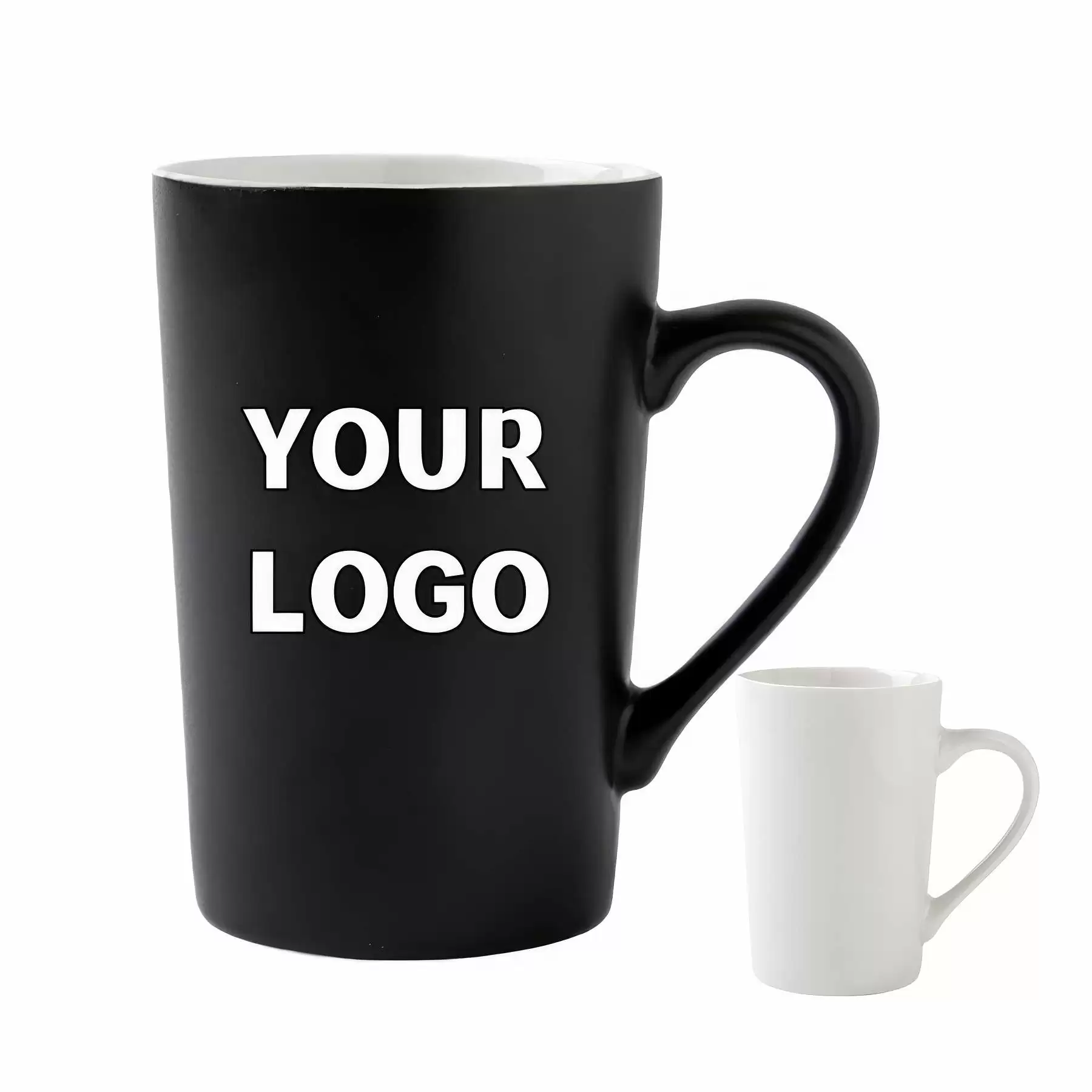 Custom 12 oz. Matt Black Ceramic Mugs for Milk Juice