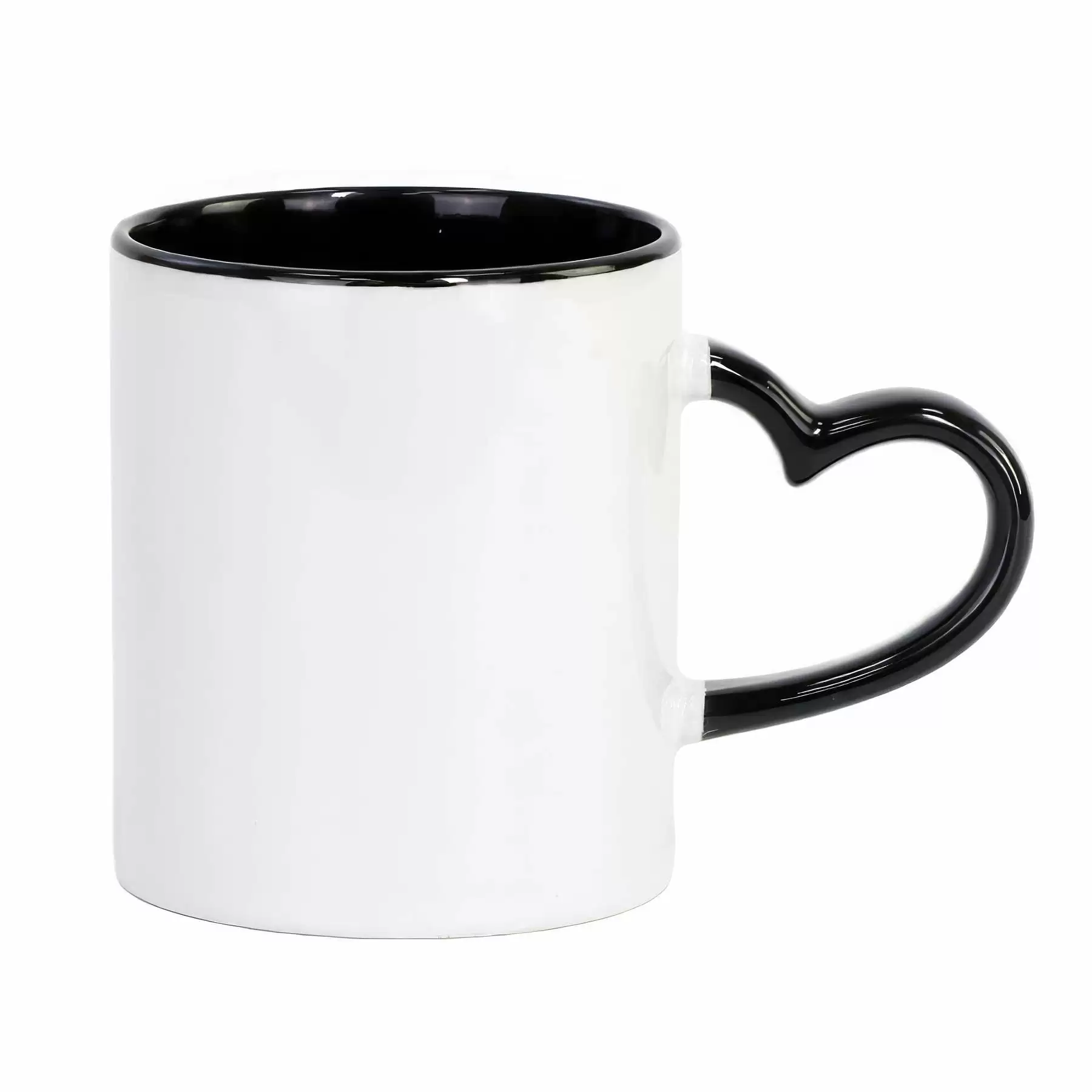 Full Color Heart-shaped Handle 11 oz Ceramic Sublimated Cups - Image 2