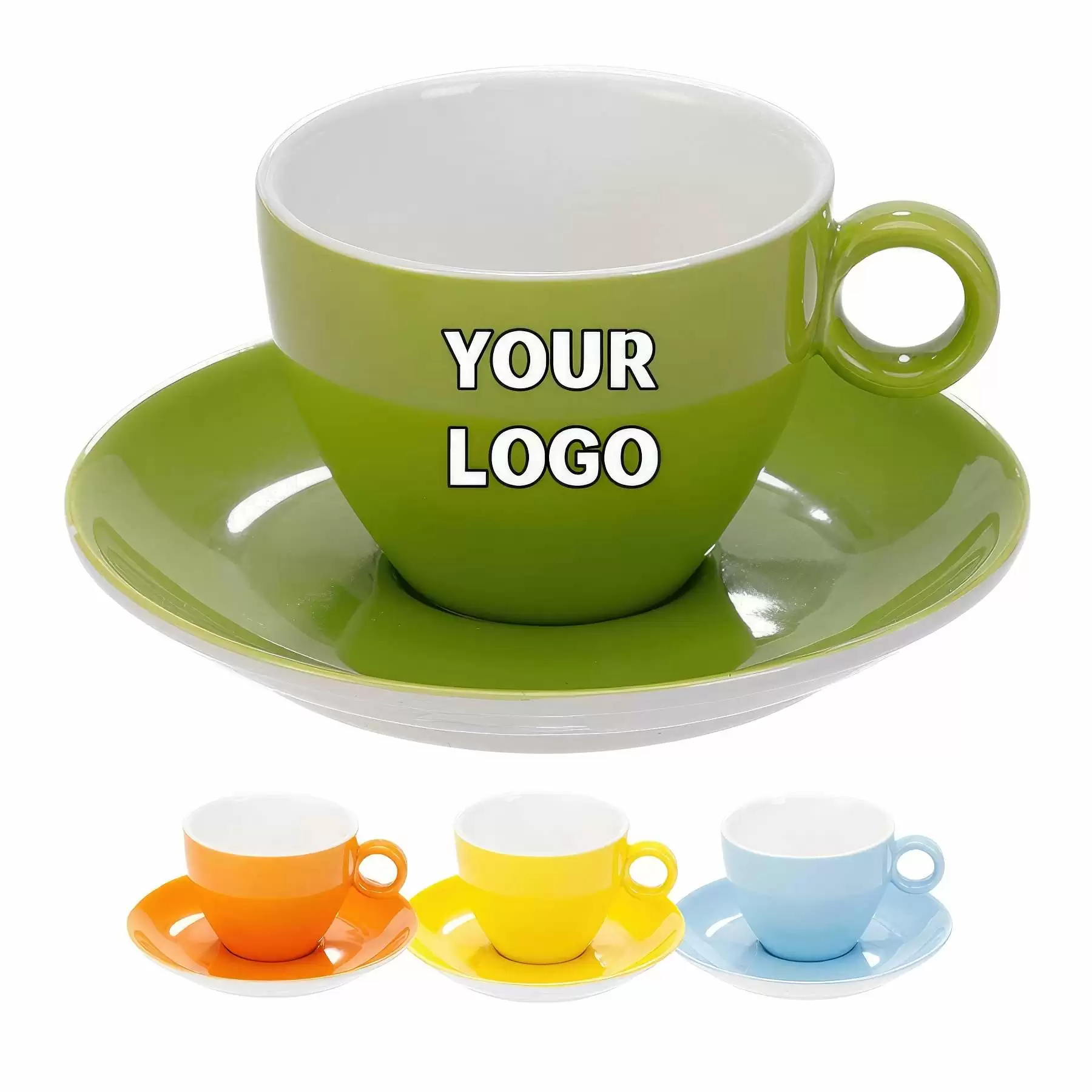 7.5 oz. Cups with Saucer for Latte Coffee