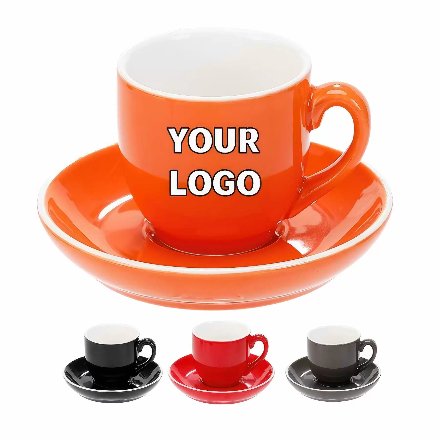 4.5 oz. Cups with Saucer for Latte Coffee