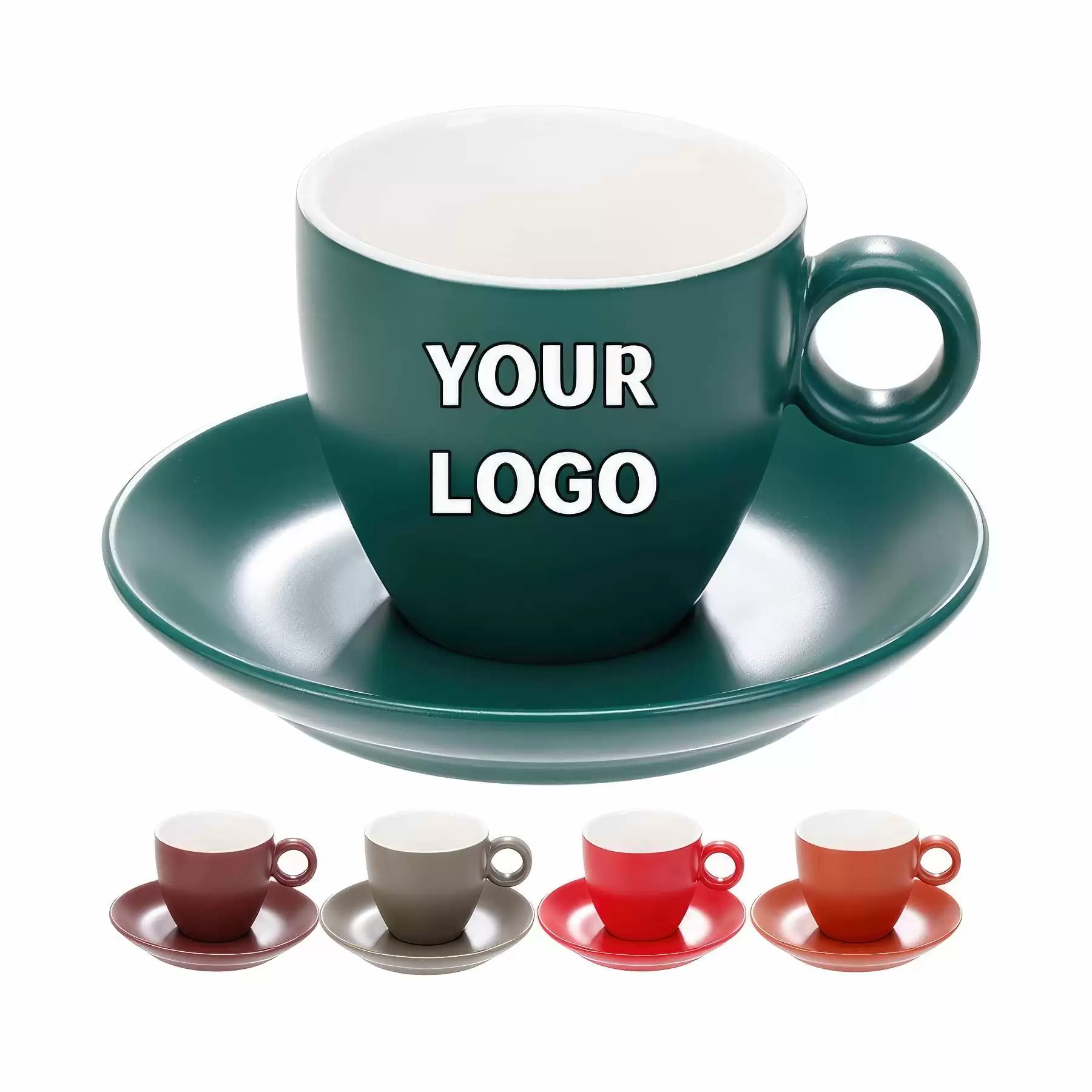 6 oz. Cups with Saucer for Latte Coffee