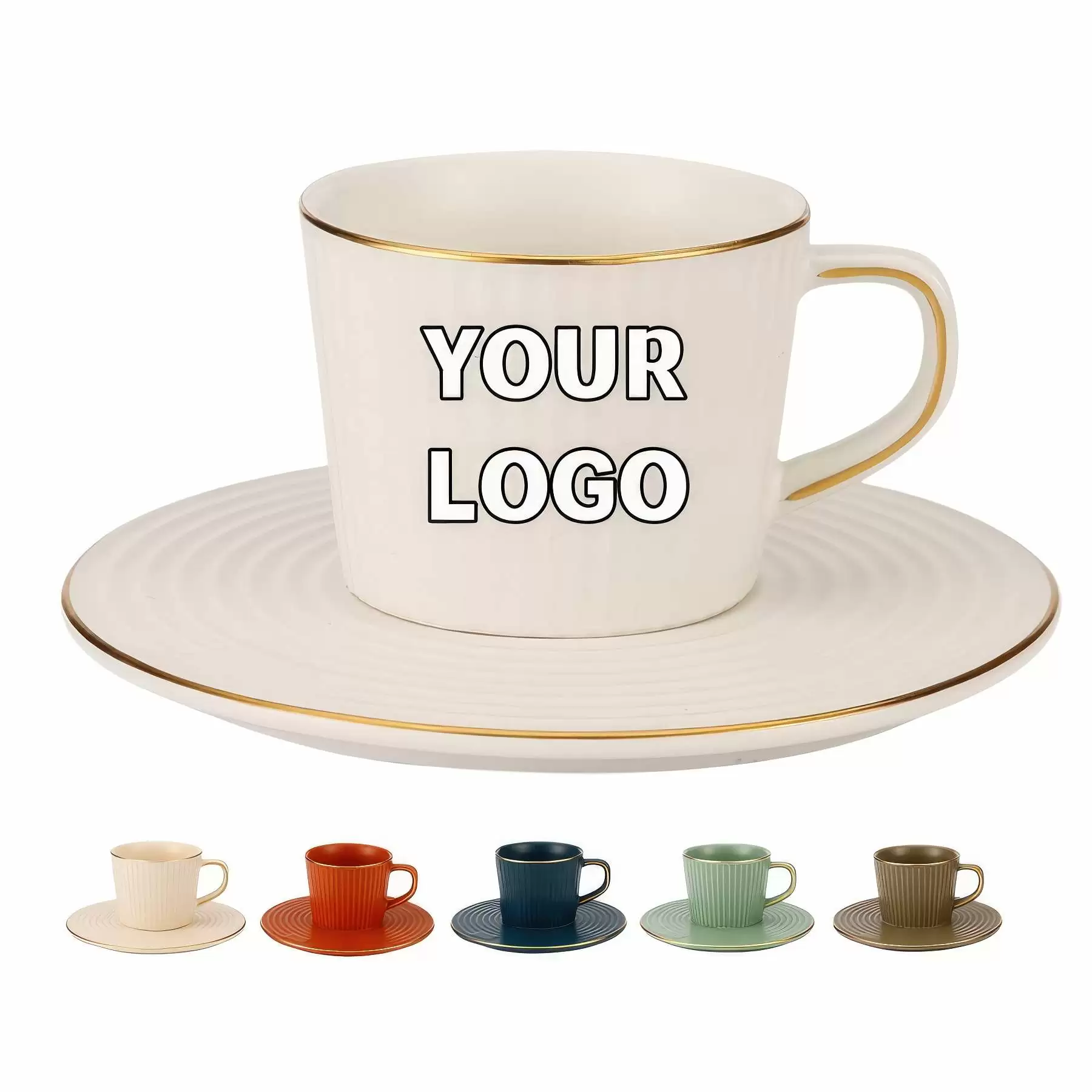 6 oz. Latte Coffee Cups with Saucer