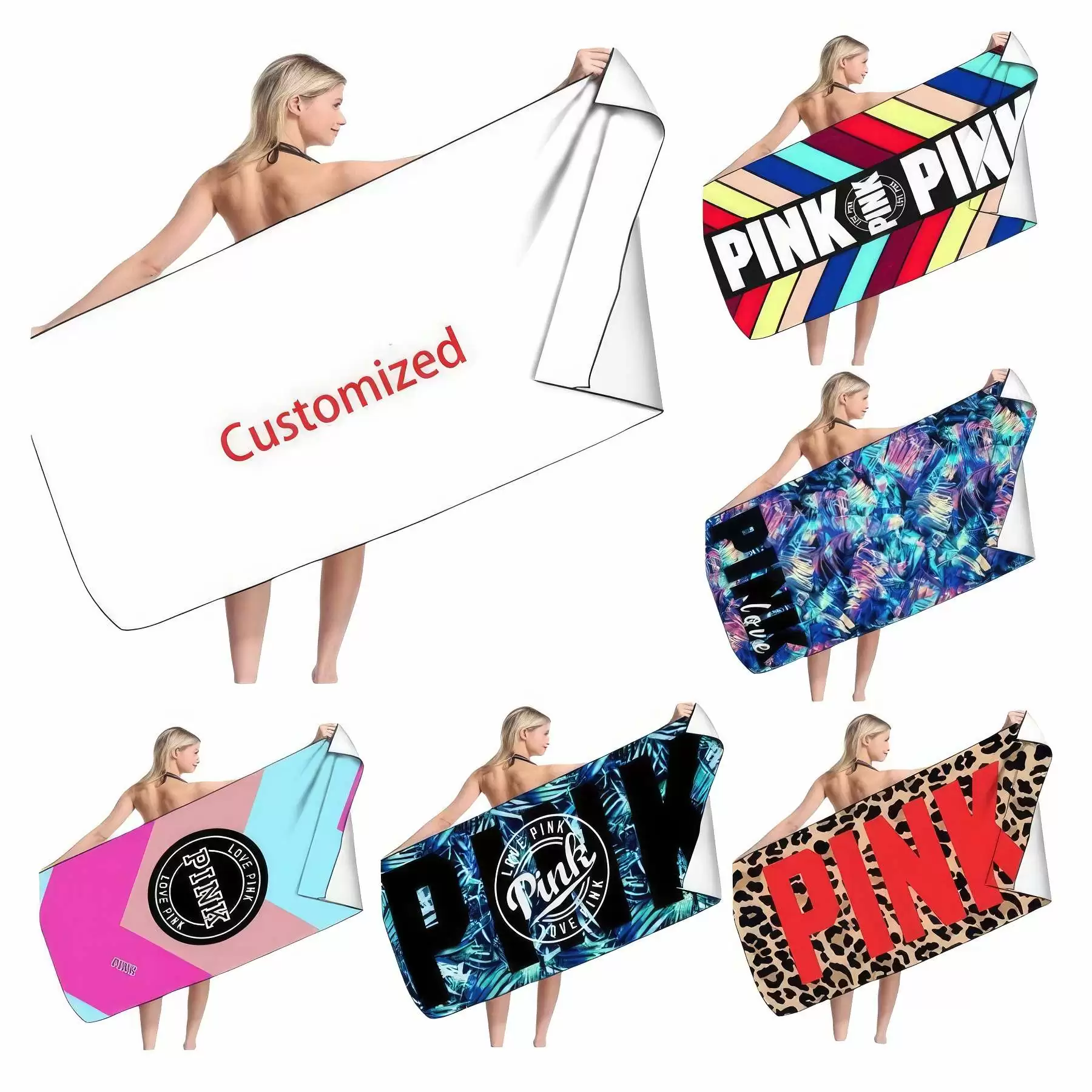 Sublimated Microfiber Beach Towel - 31.5'' x 63''