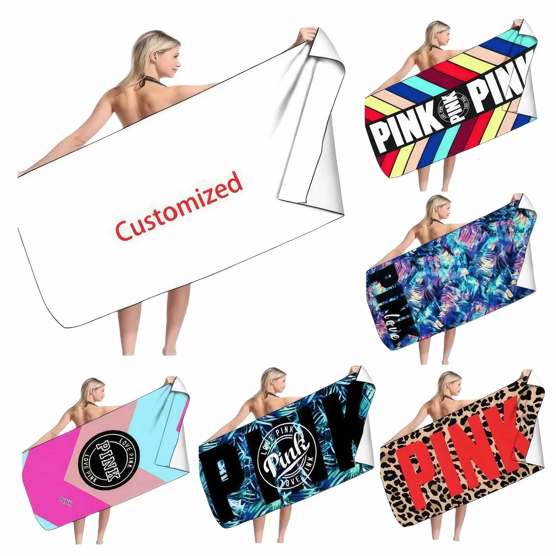 Sublimated Quick Dry Sand Free Beach Towel - 31.5'' x 63''