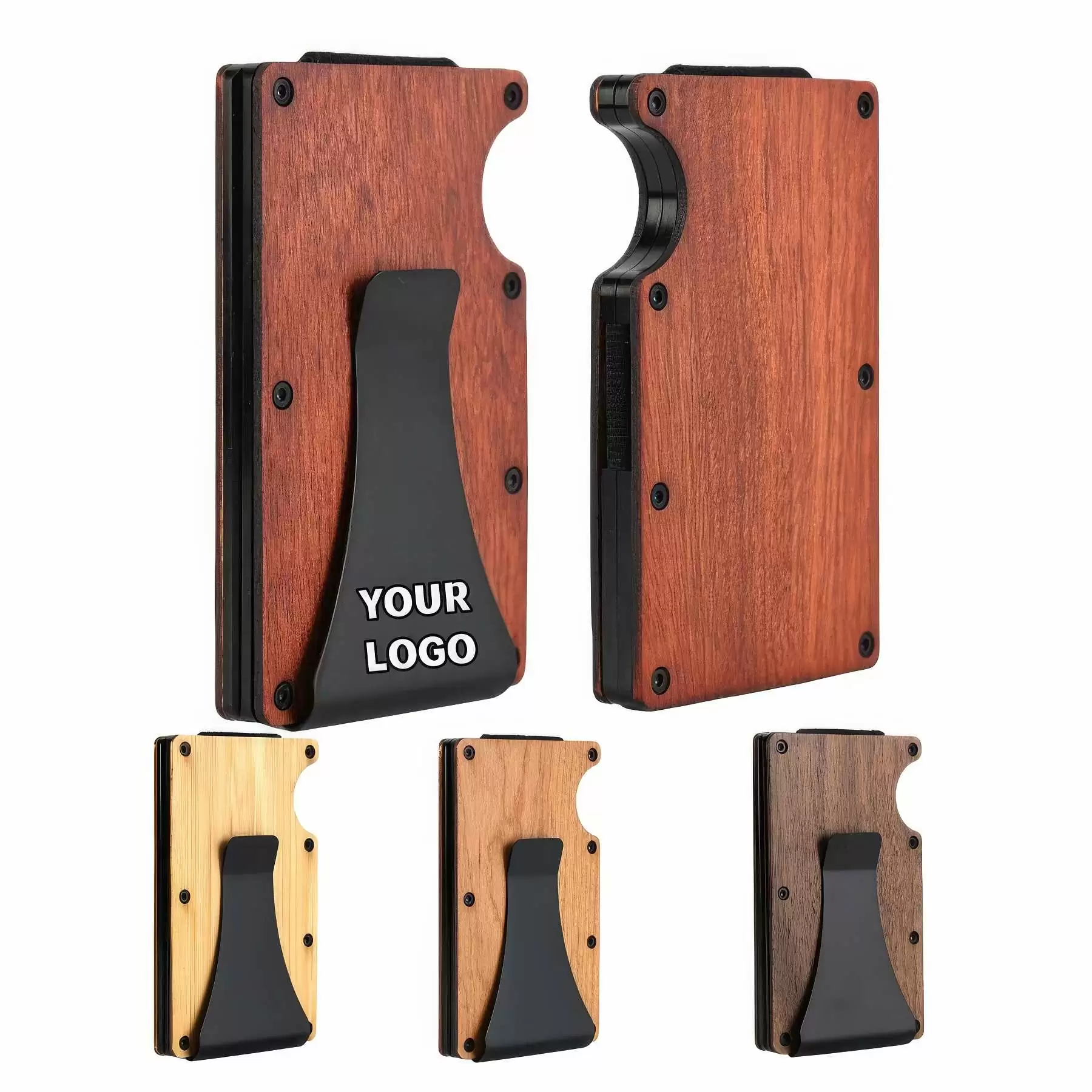 Wooden Rfid Blocking Anti Theft Card Holder Wallet