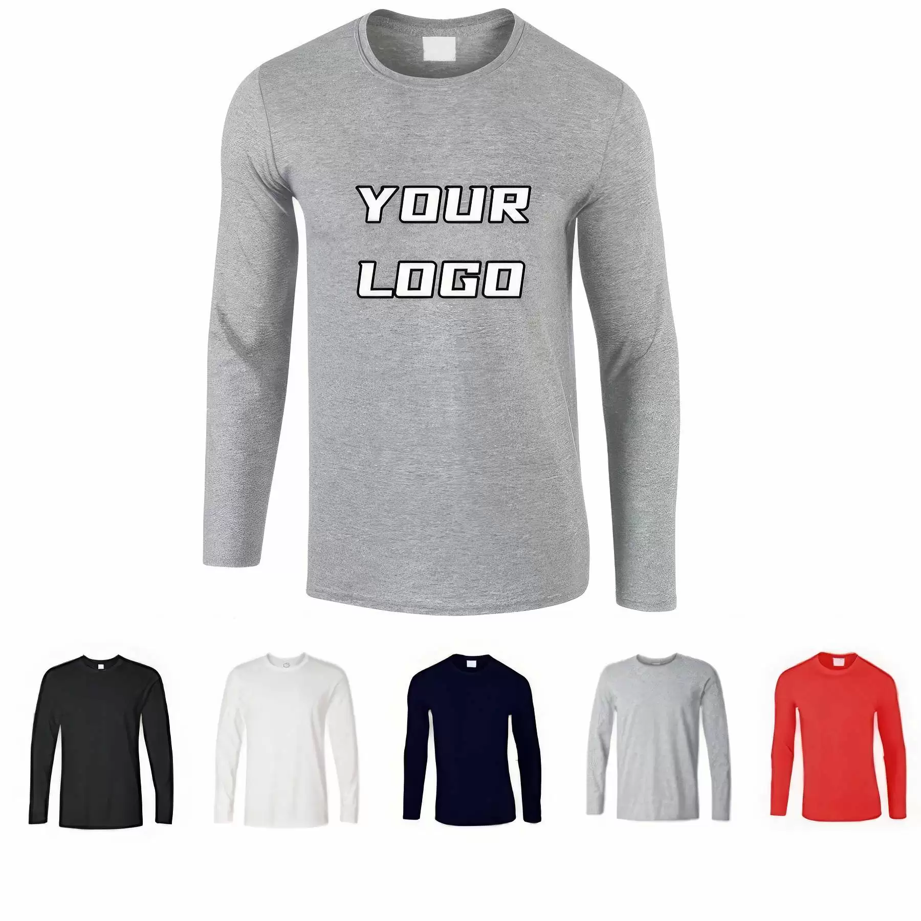 Men's Round Neck Cotton Long Sleeve T-Shirt