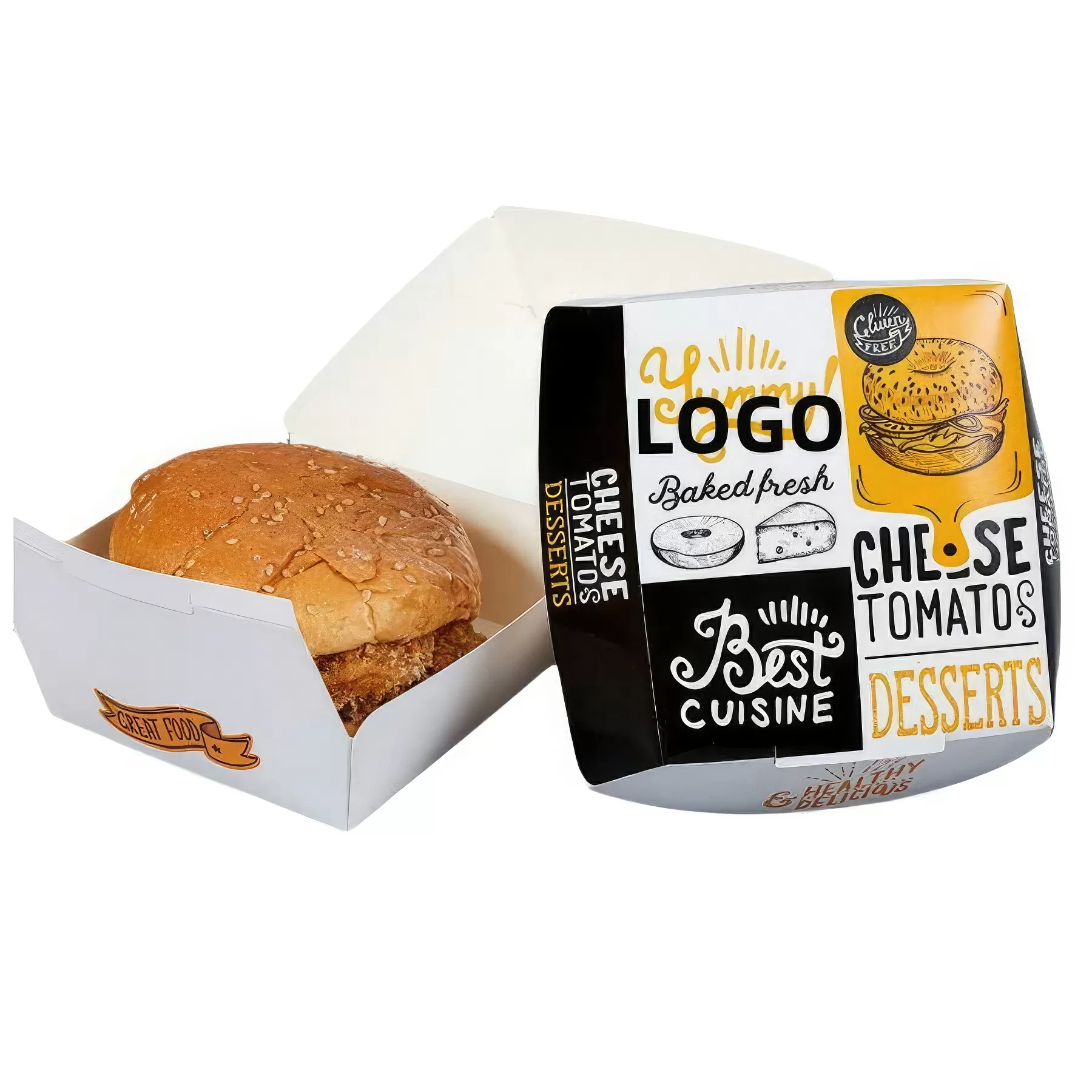 Disposable Hamburger Paper Boxes