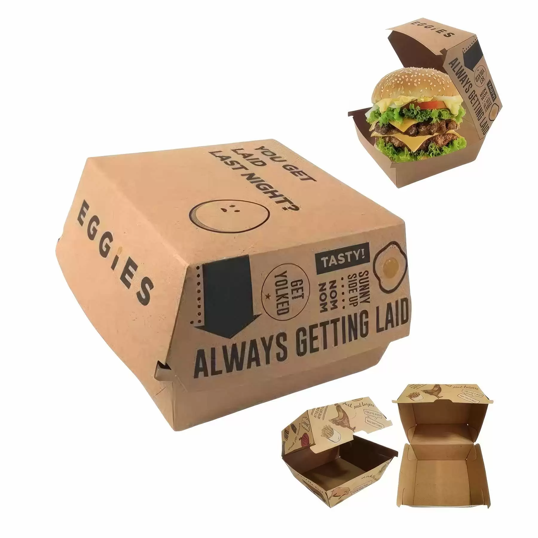 Disposable Burger Paper Box Customization