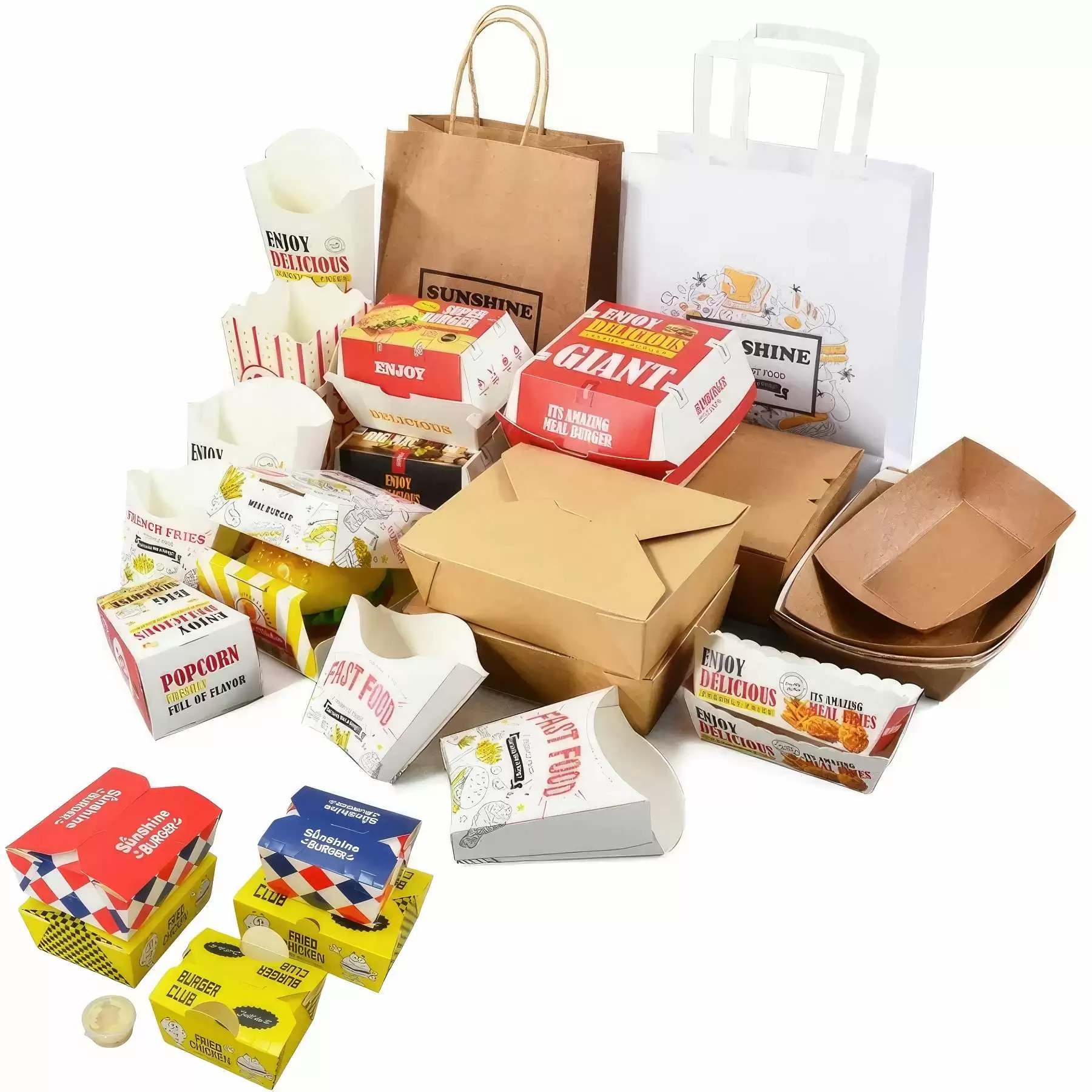 Custom Printed Takeout Packaging Paper Boxes