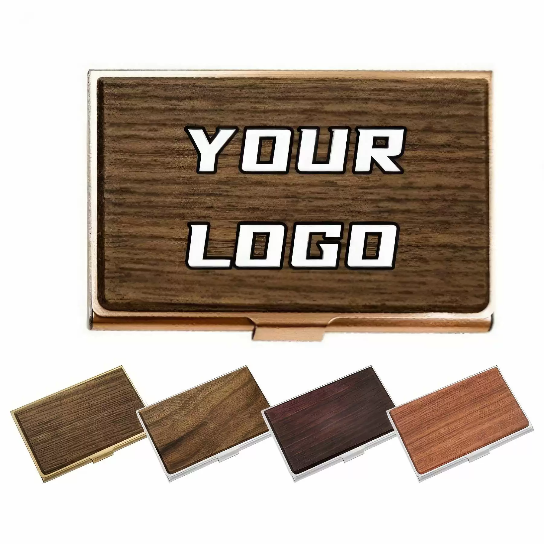 Portable Wooden Business Name Card Case
