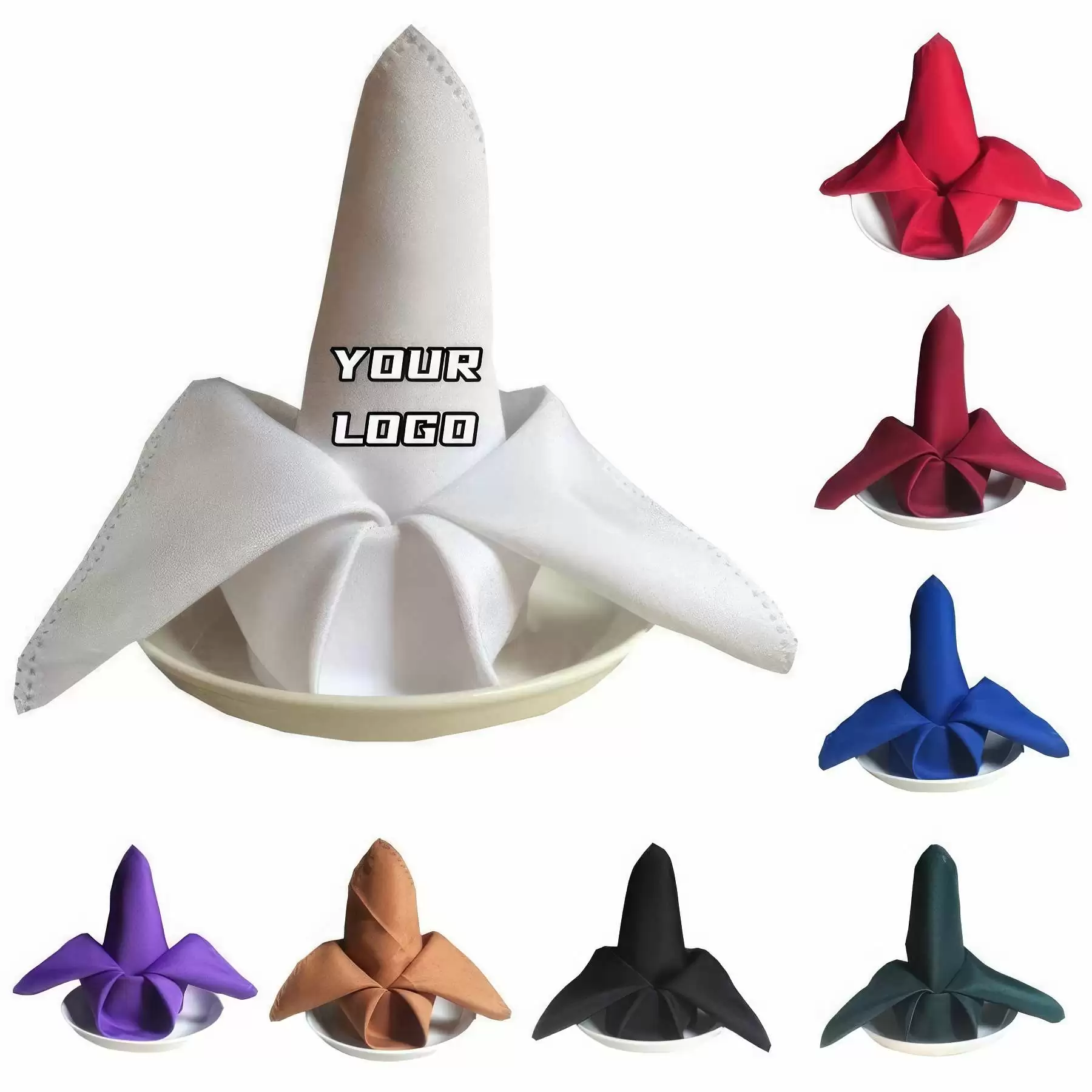 Custom Logo Polyester Table Napkins - 18.9'' x 18.9''