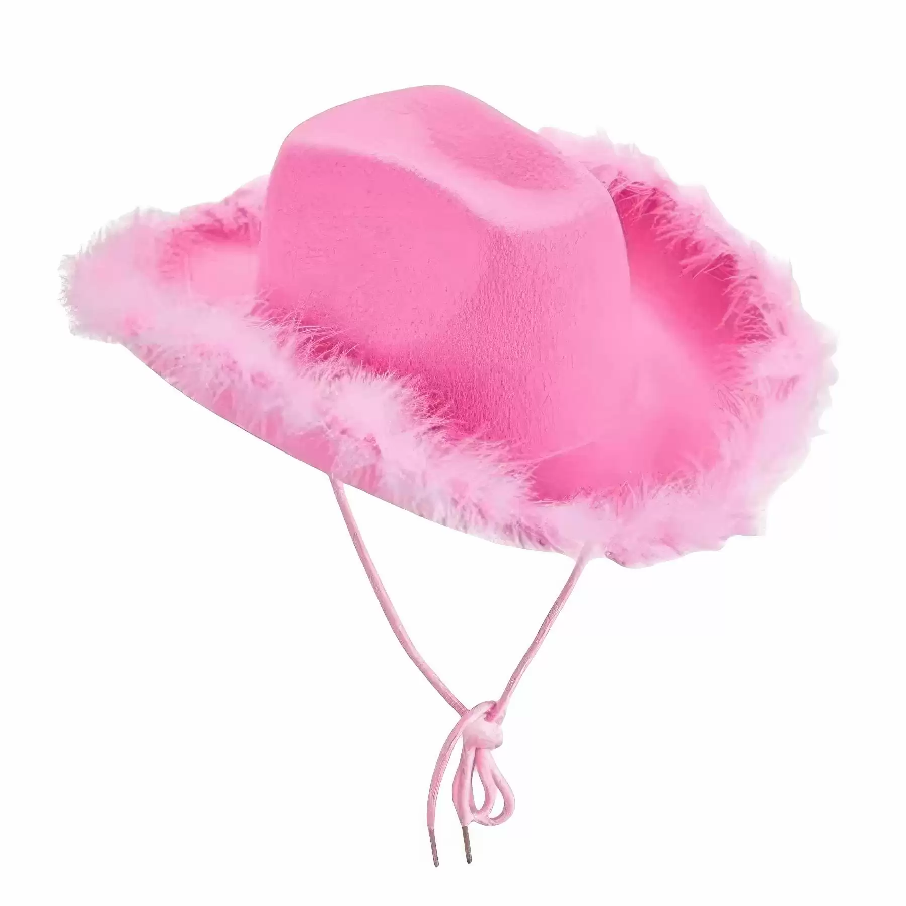 Pink Cowboy Hat with Boa - Image 2