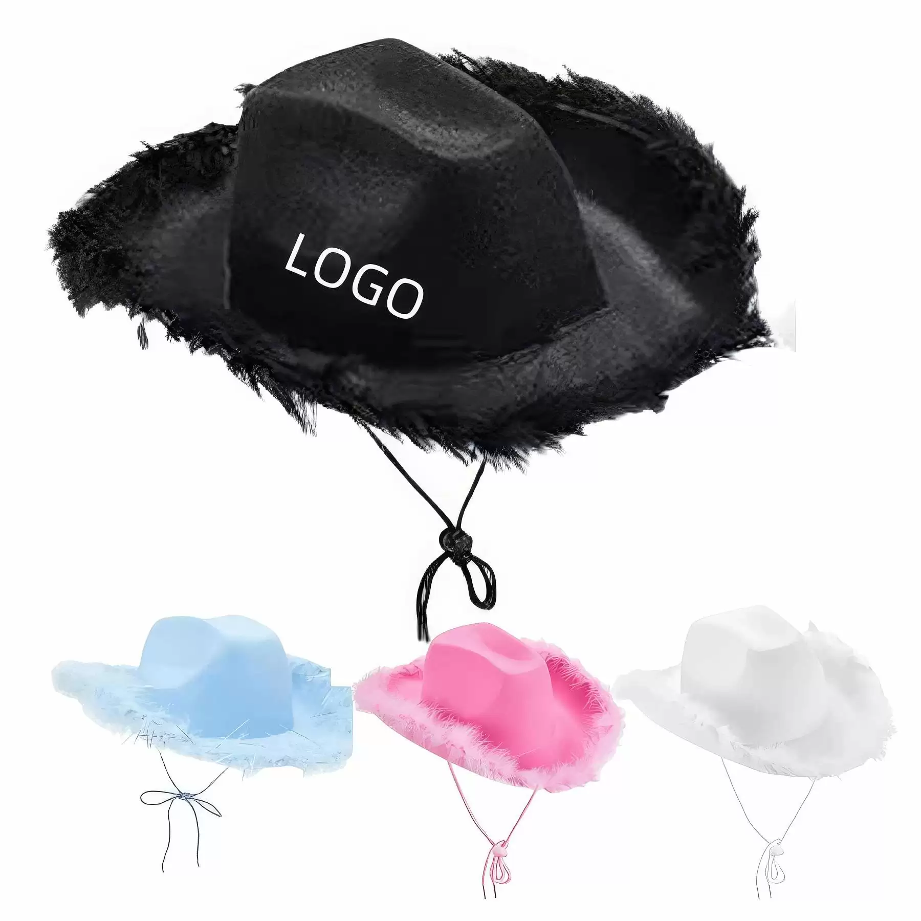 Pink Cowboy Hat with Boa