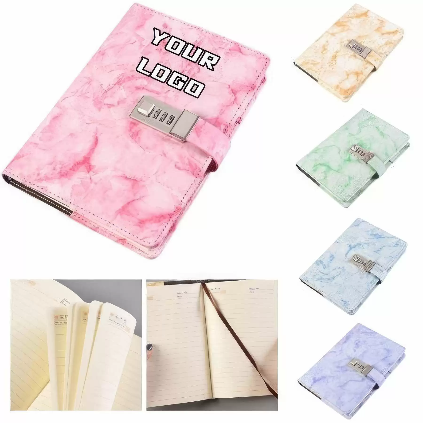 PU Leather A5 Diary Notebooks with Locks