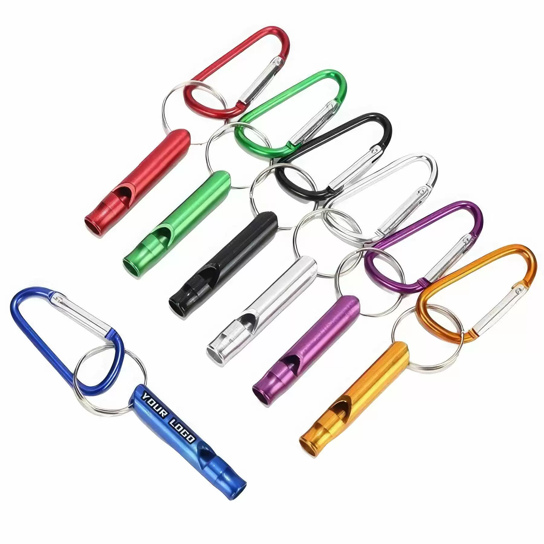 Aluminum Alloy Whistle with Carabiner