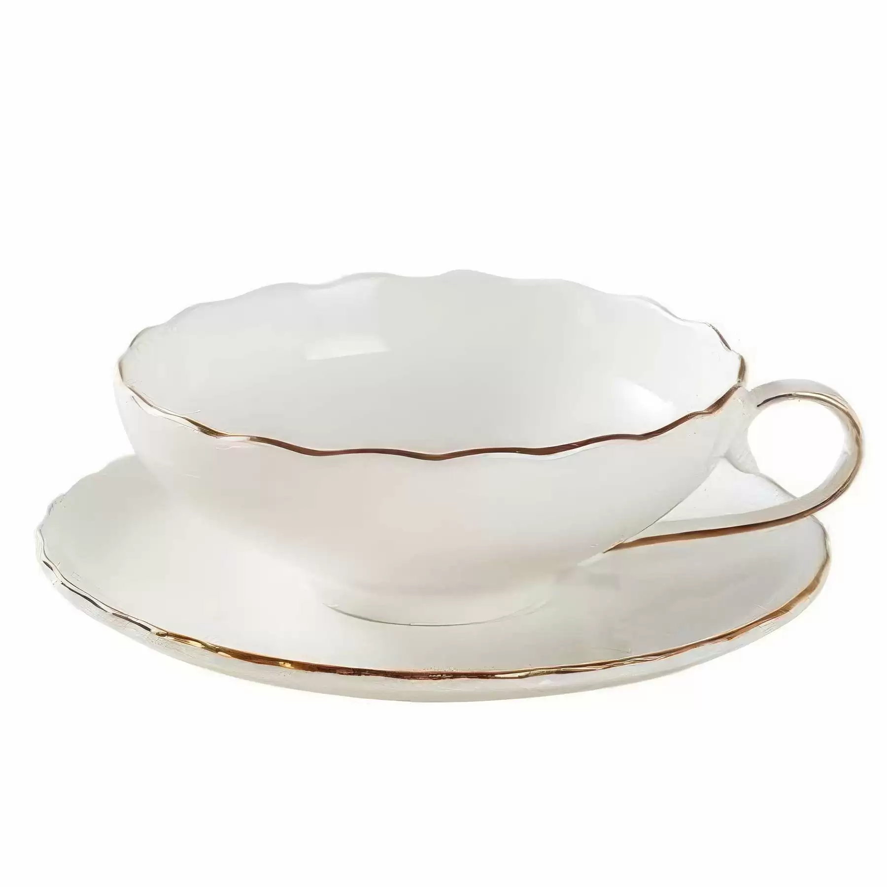 6OZ Bone china Coffee Cup and Saucer Simple &Afternoon Tea - Image 2