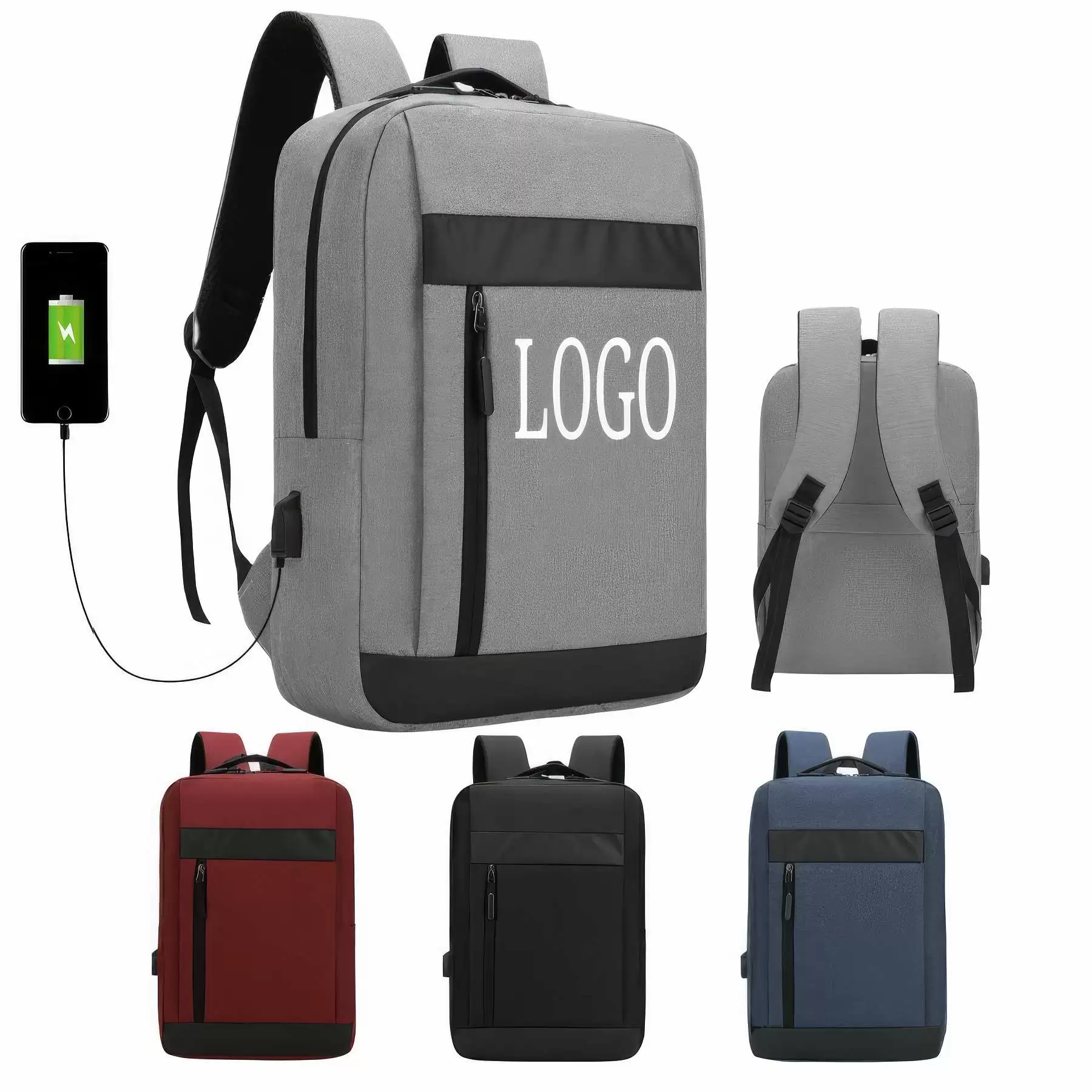 Simple Laptop Backpacks with Charging USB Port