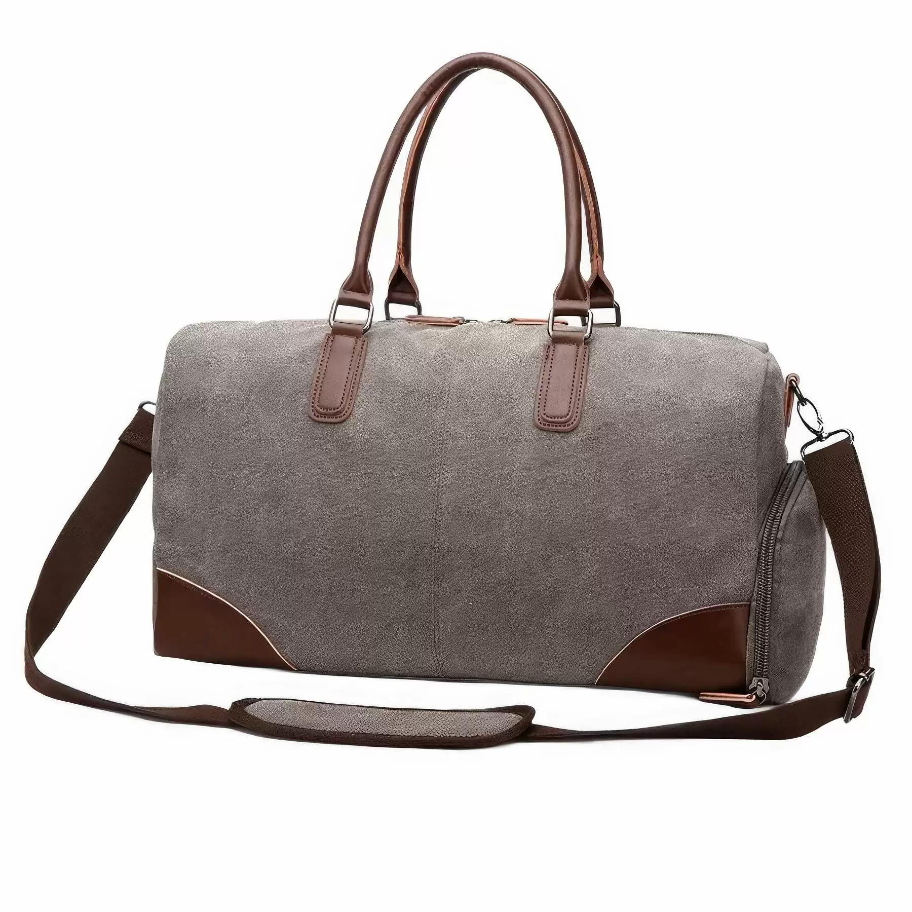 Canvas Travel Tote Bag Fitness Strap Shoe Compartment Design - Image 2