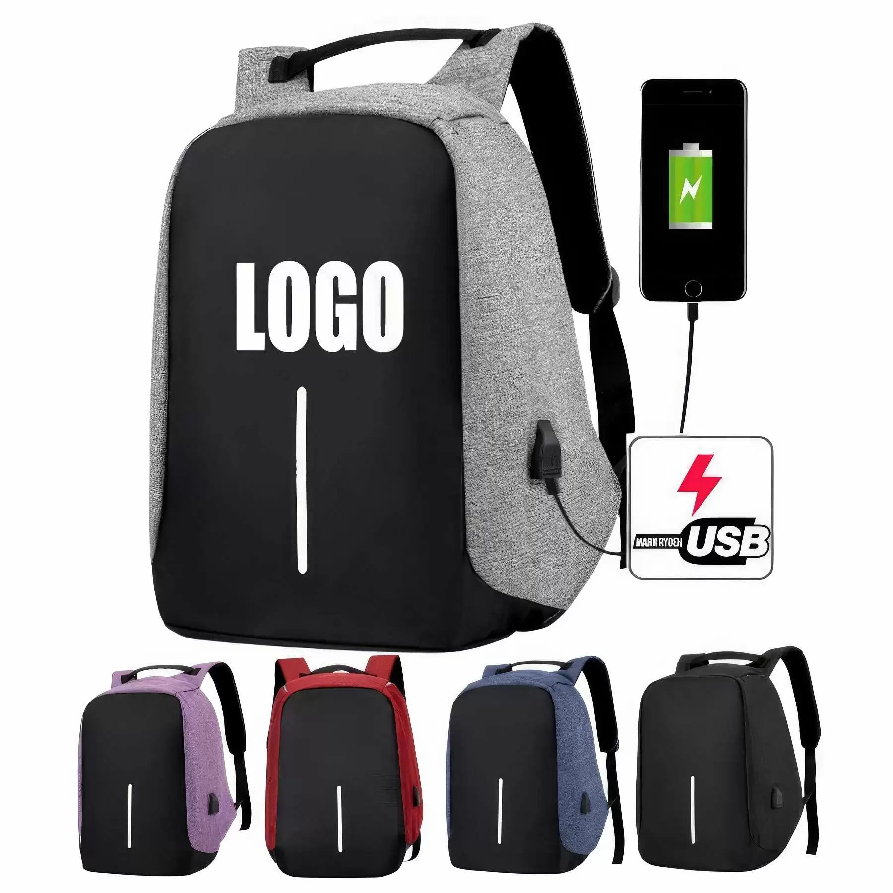 Customized Large Capacity Outdoor Backpacks with USB Port