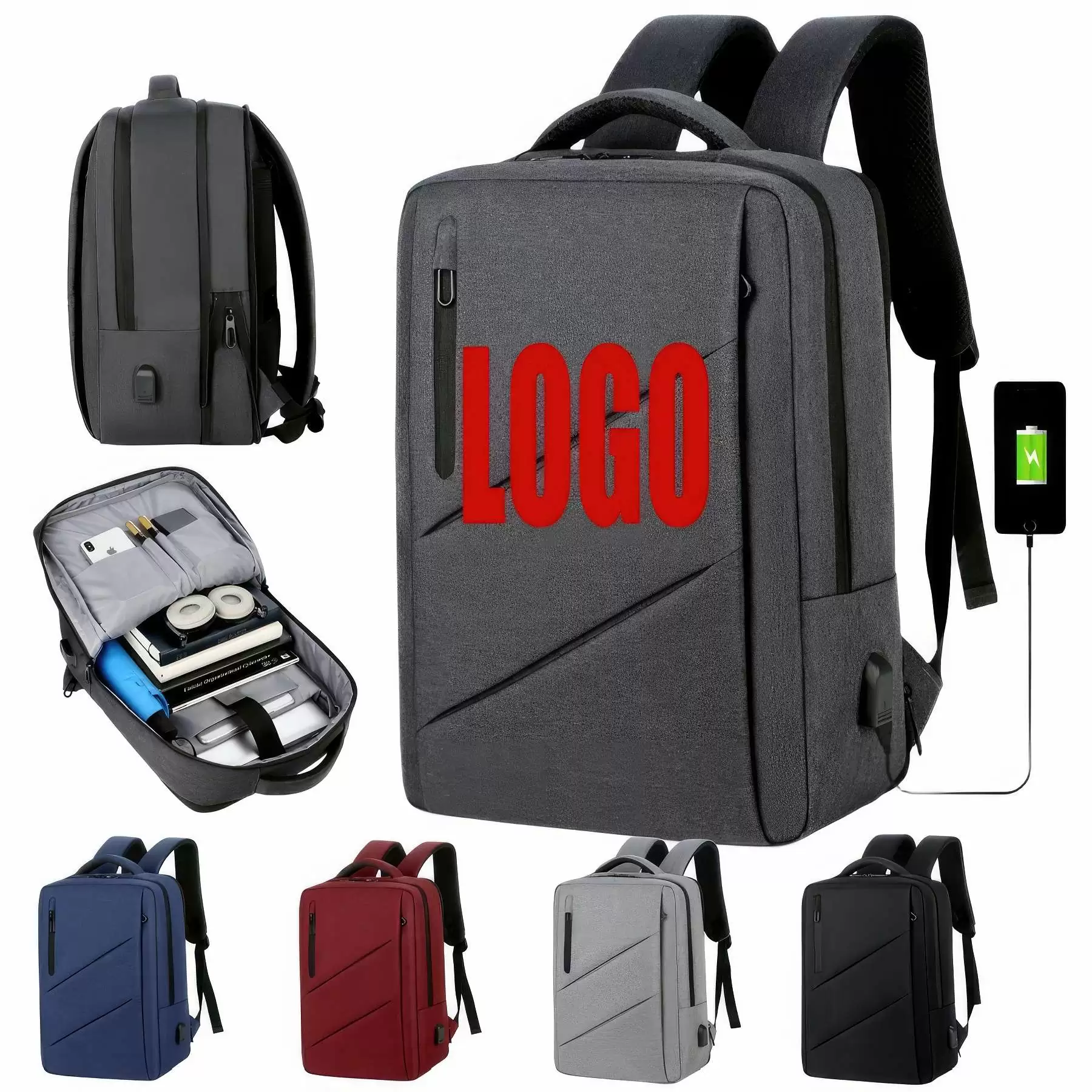 Customized Multifunctional Computer Backpacks with USB Port