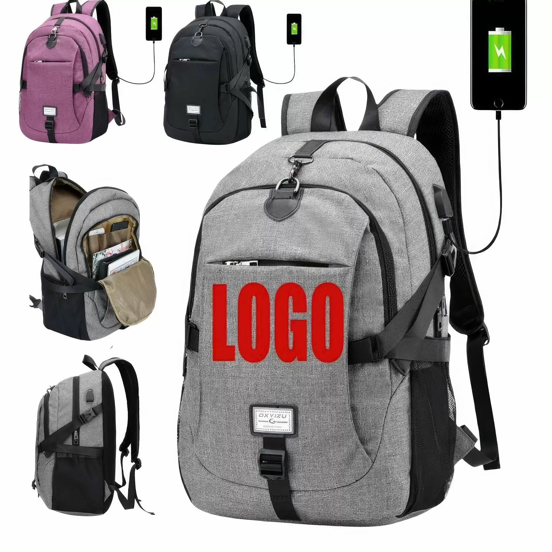 Customizable Travel anti-theft Backpacks with USB Charging