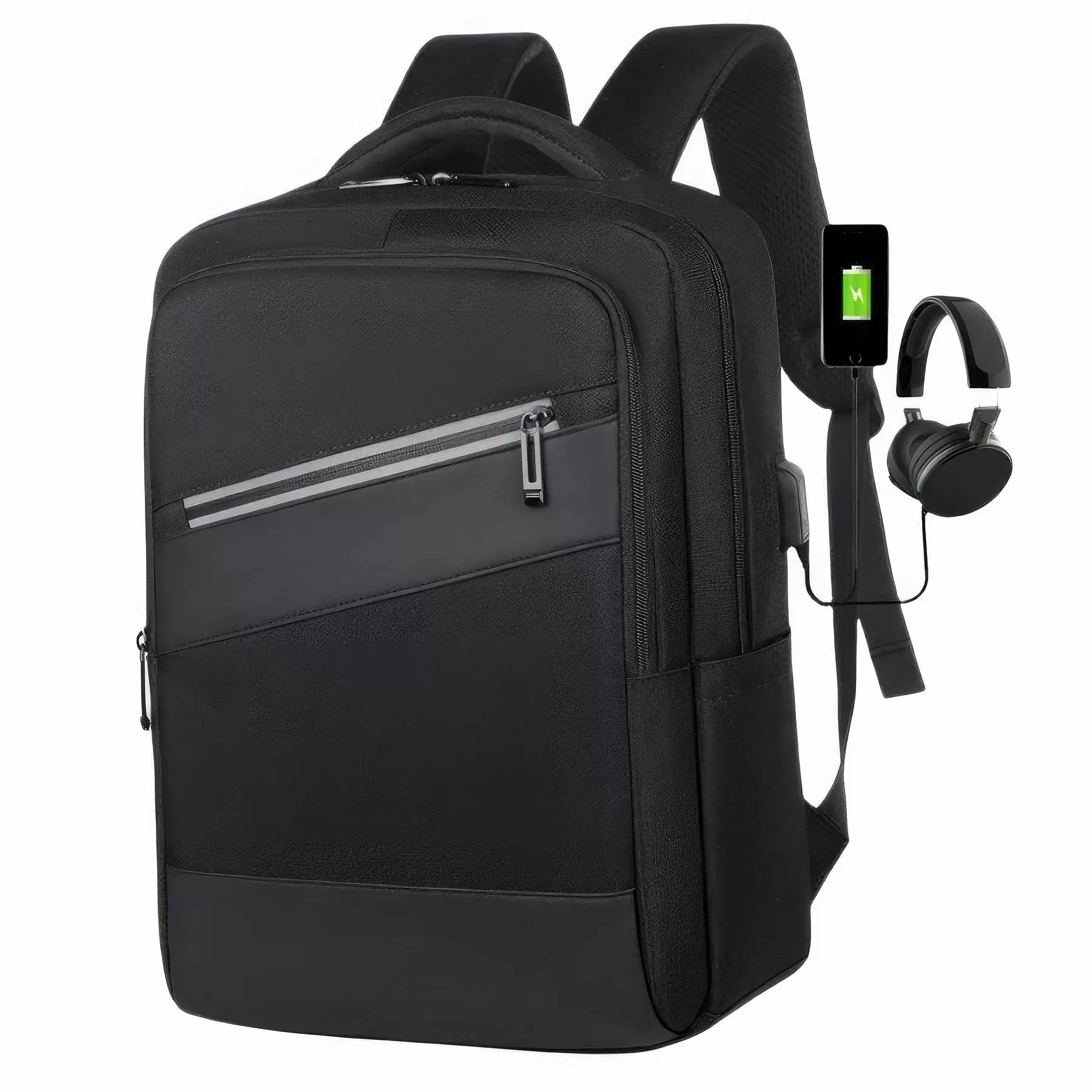 Customized Simple Casual Backpacks with USB Port - Image 2