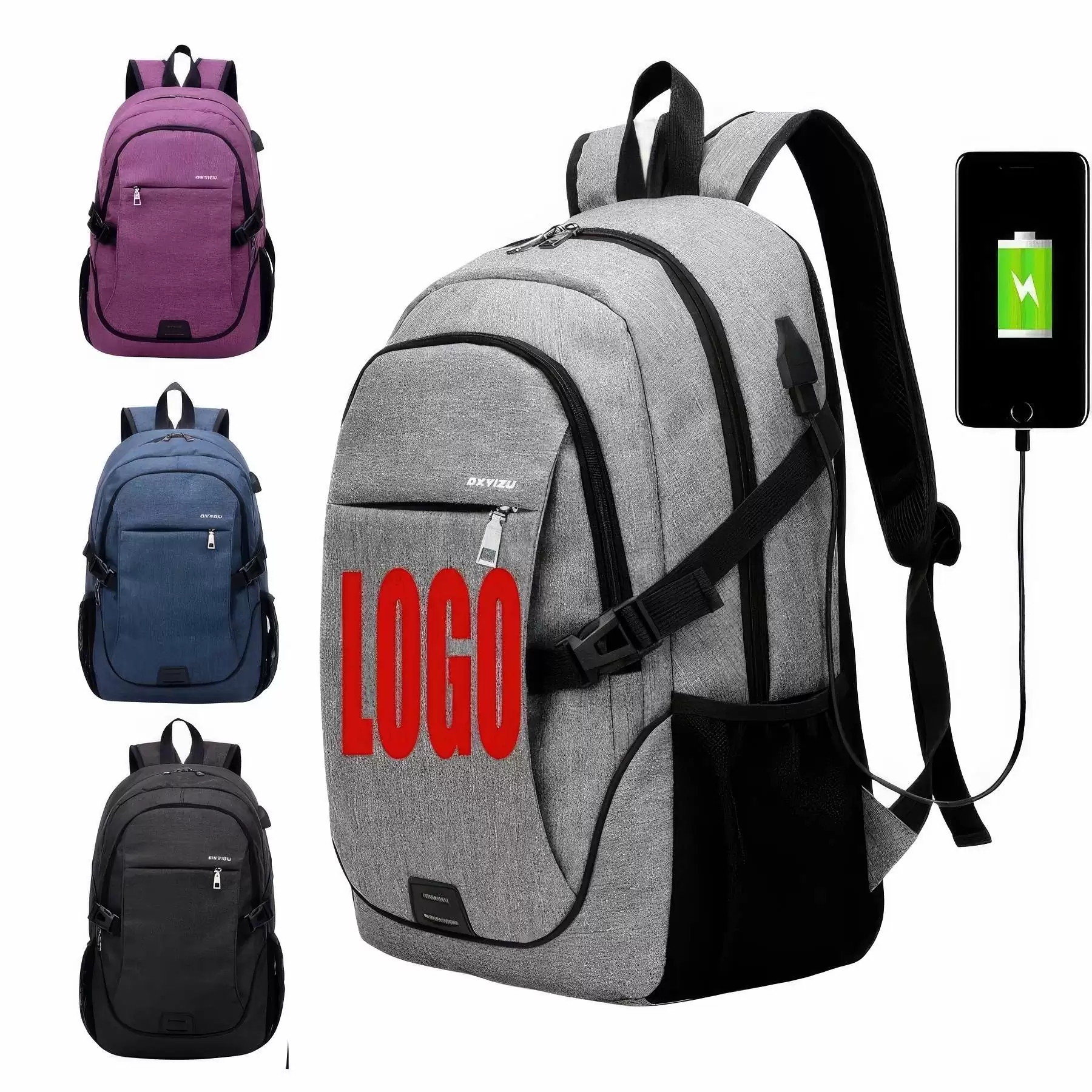 Custom Multi Pocket Laptop Bags with USB Port