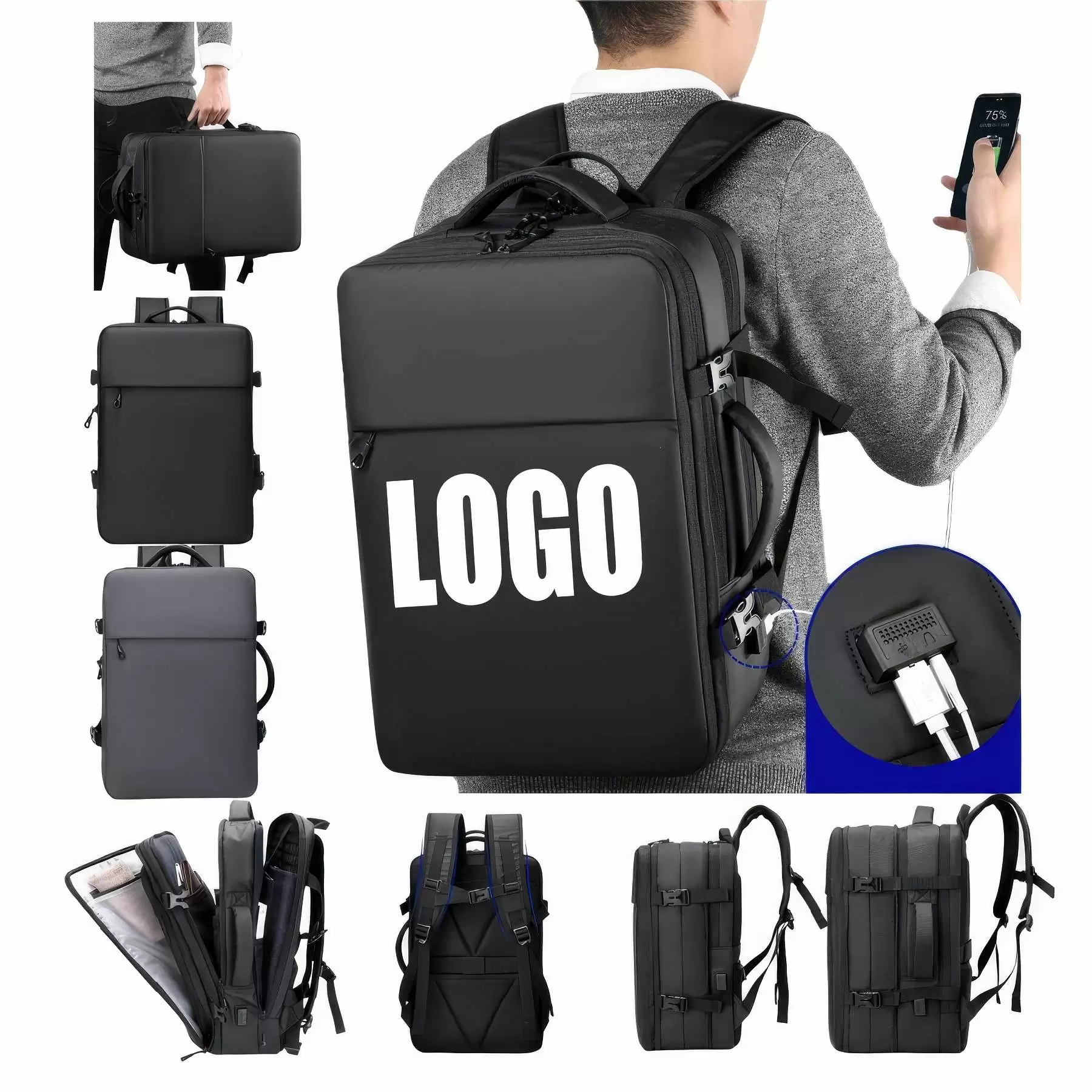 Customized Expansion Film Laptop Bags with USB