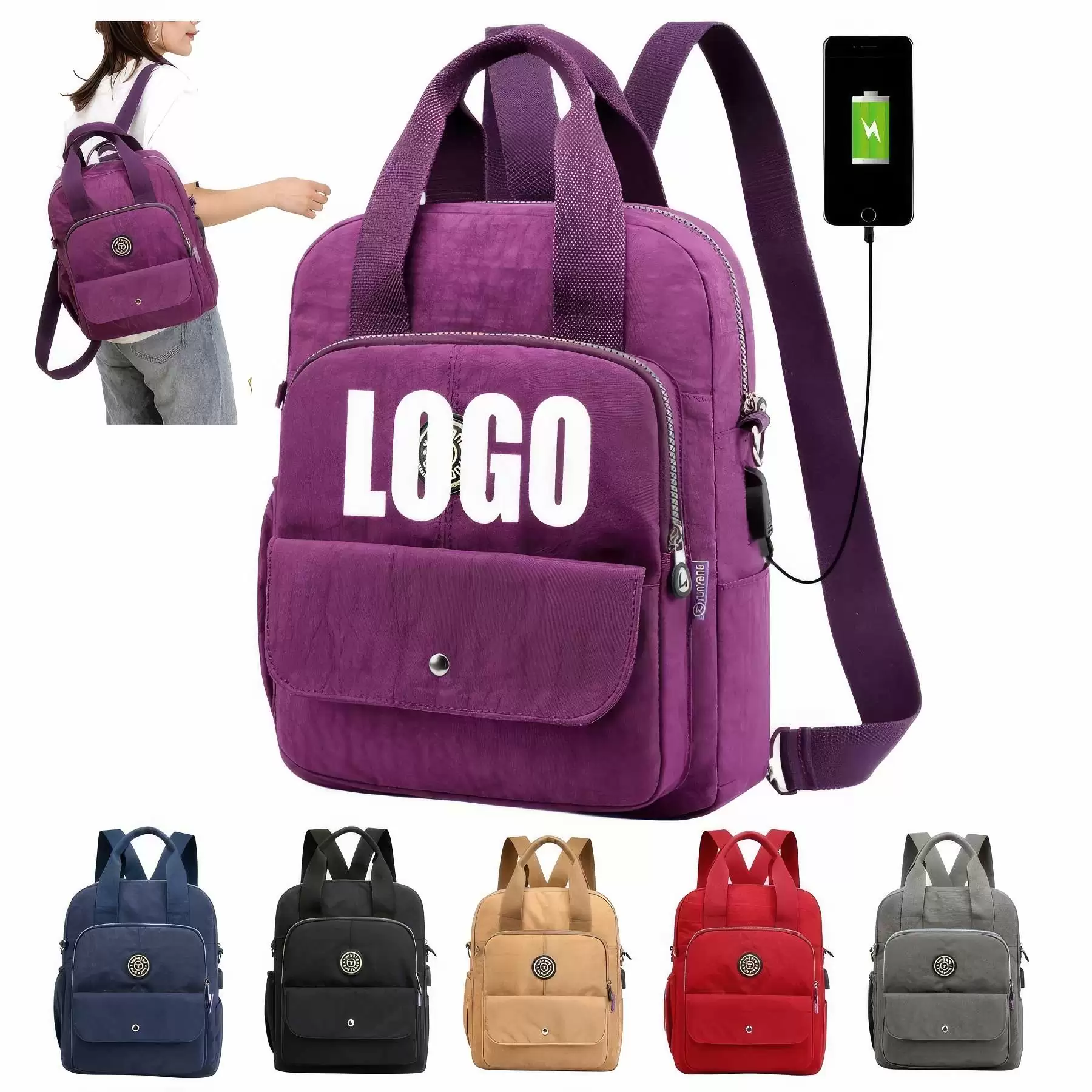 Computer Leisure Handbags with USB Port