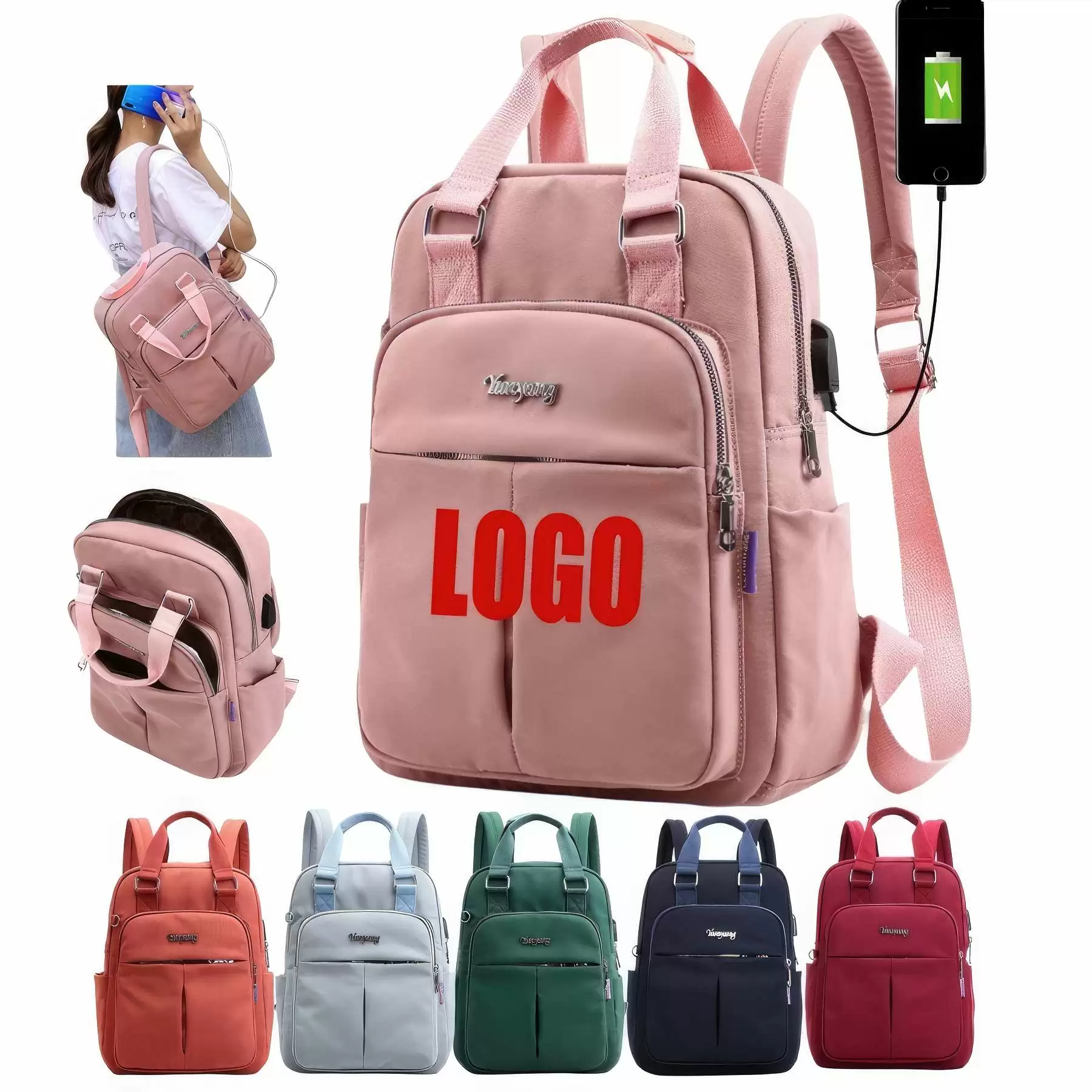 Women's Travel Backpack with USB Charging Port