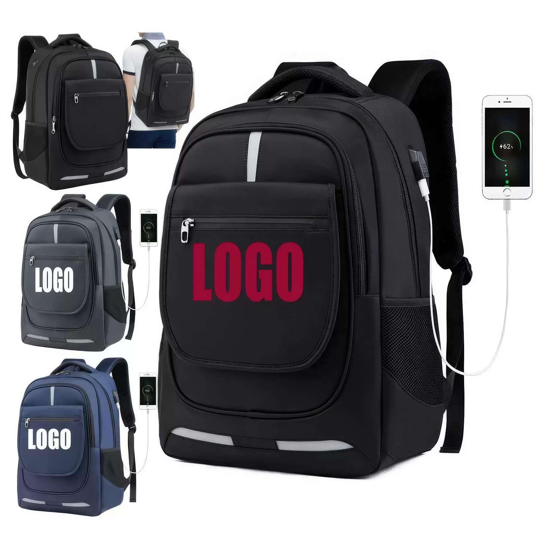 Waterproof Leisure Laptop Bags Decompression With USB Port
