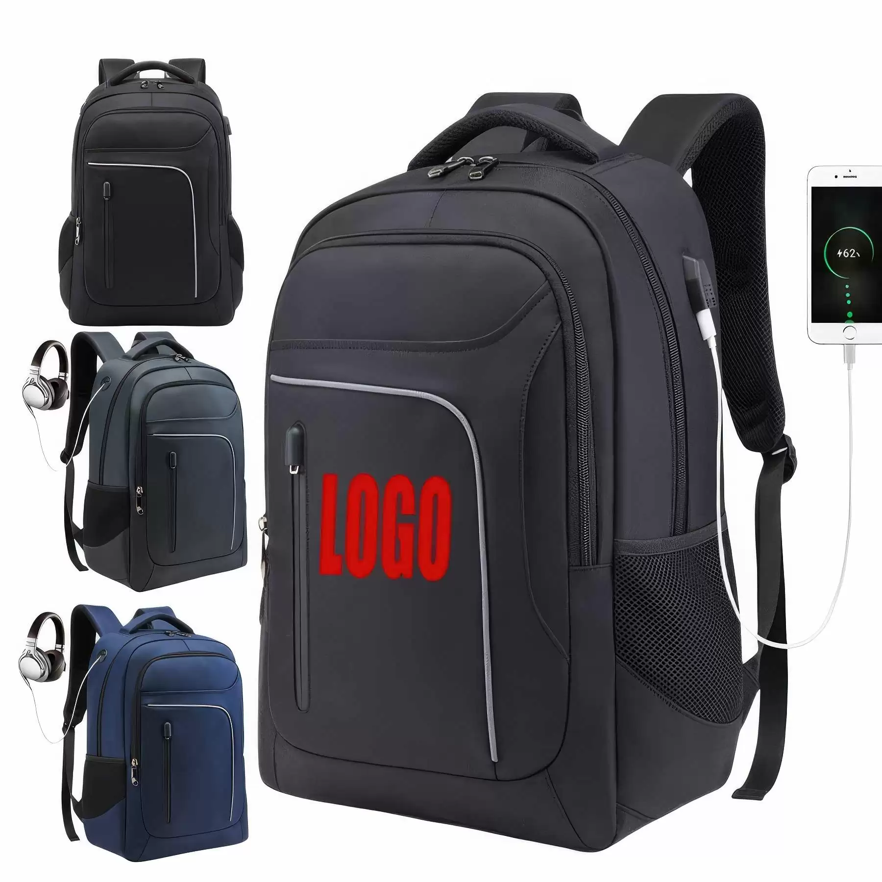 Custom Men's Laptops Backpacks with USB Charging Port