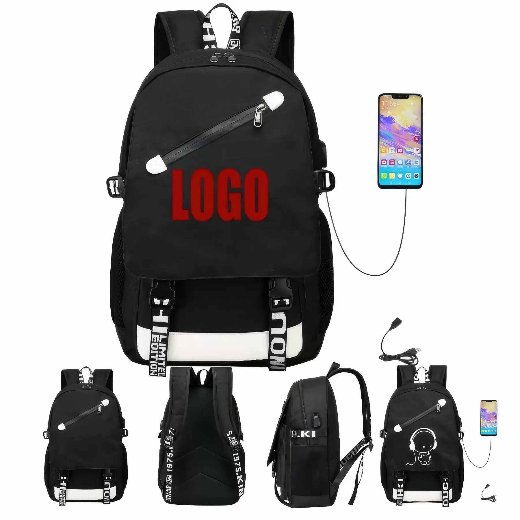 Custom  Luminous Backpacks with Customizable Pattern