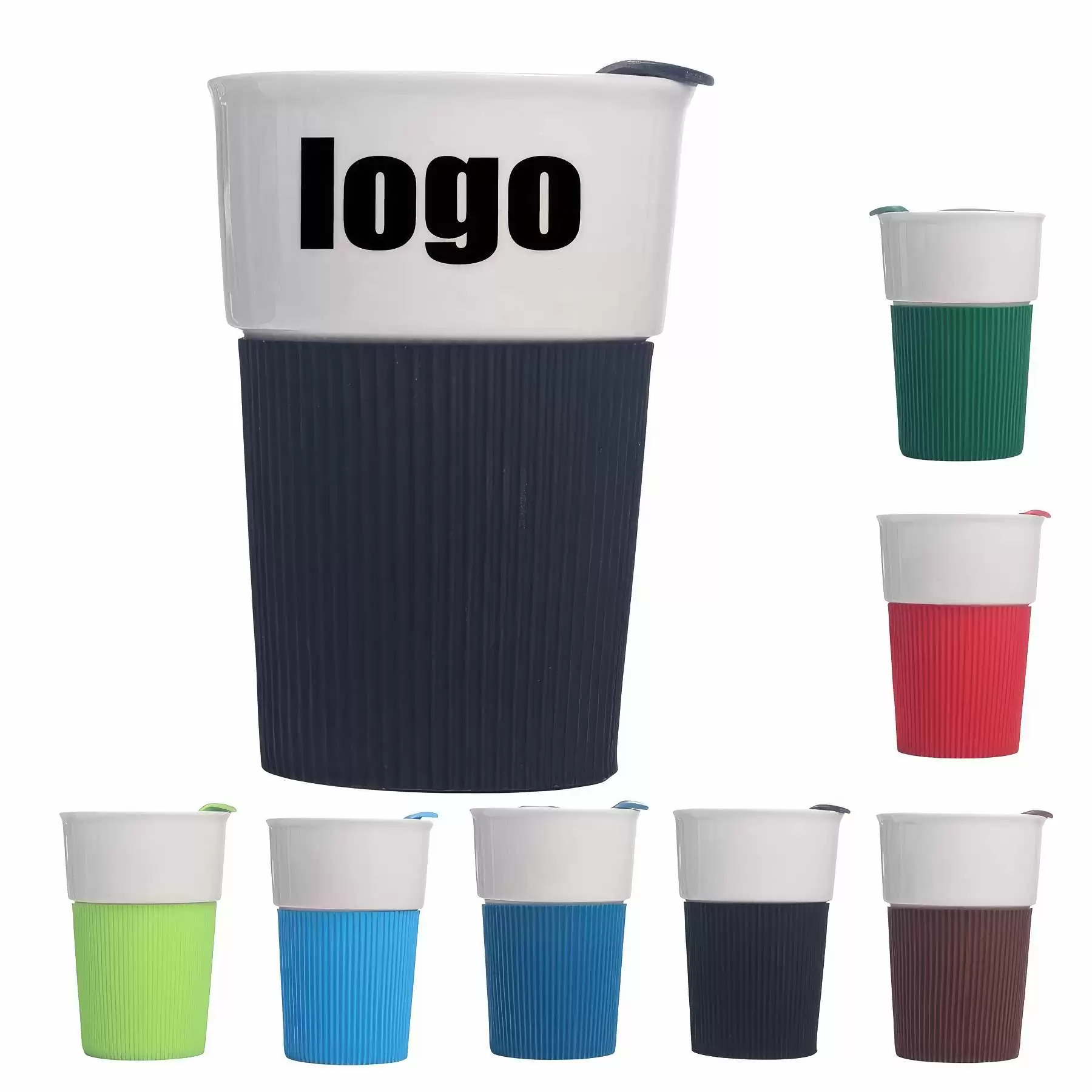 12 Oz Double Layer Covered Coffee Ceramic Mug Gift