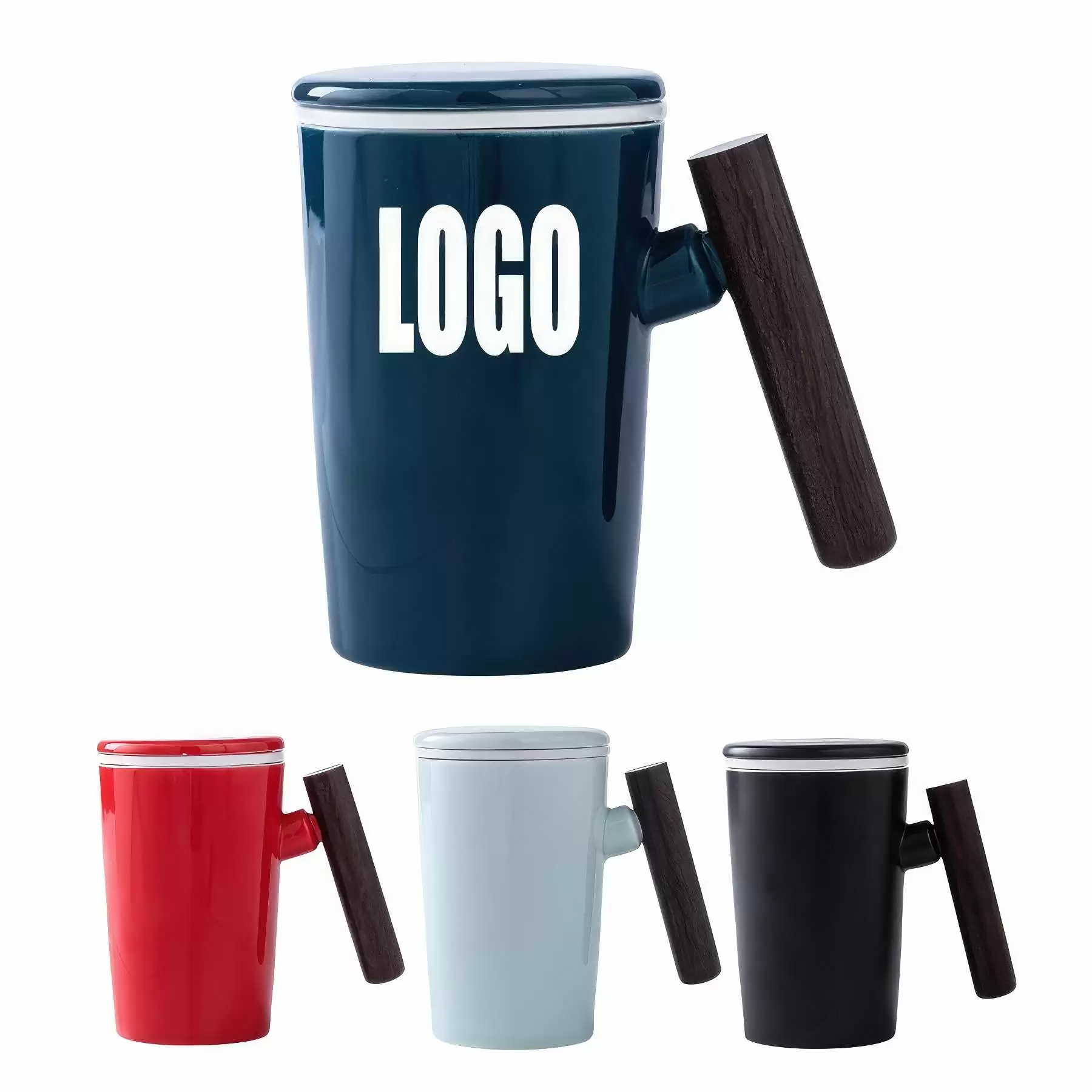 Wooden Handle  Creative Water Cup with Lid