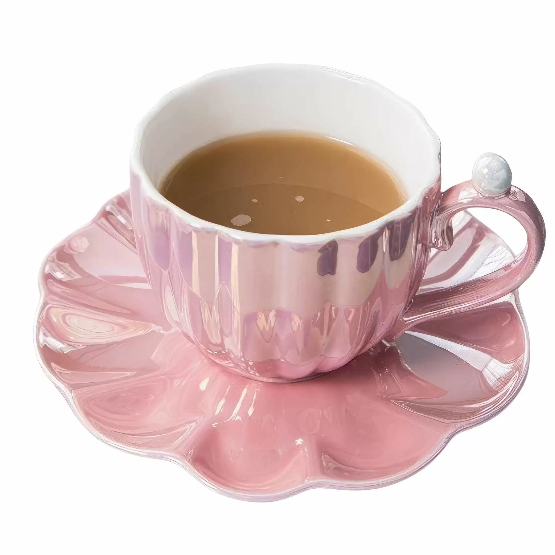 Ceramic  Pearl Shell Cup and Saucer Set  & Breakfast - Image 2