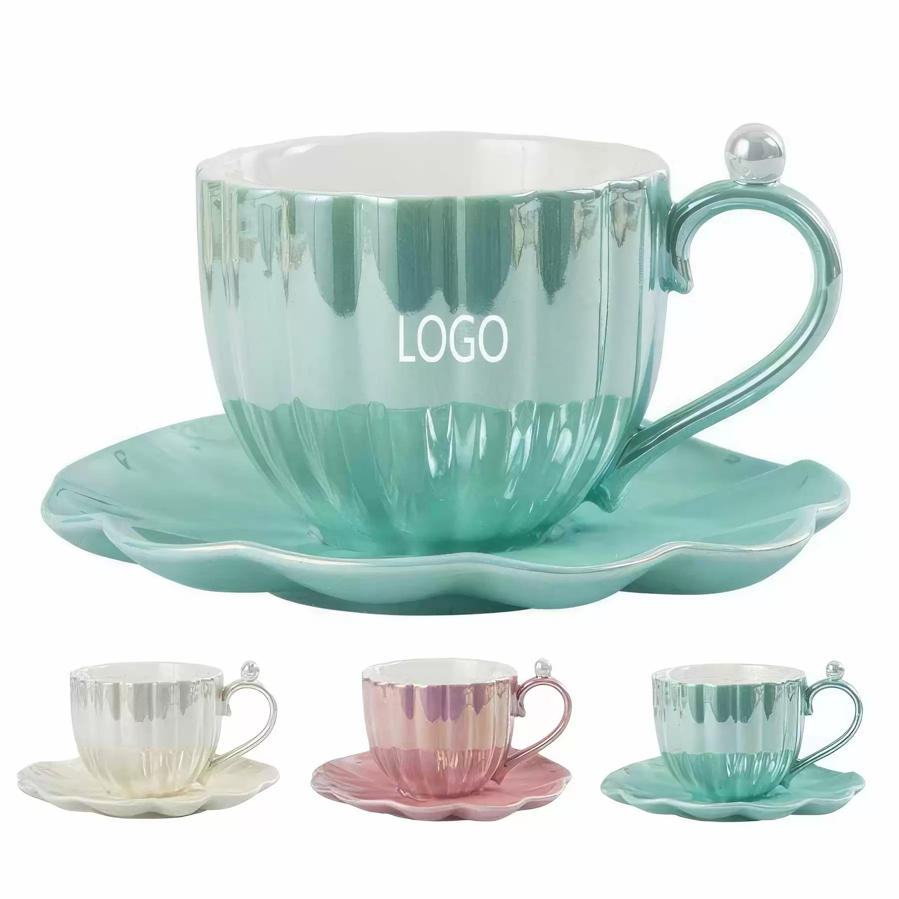 Ceramic  Pearl Shell Cup and Saucer Set  & Breakfast