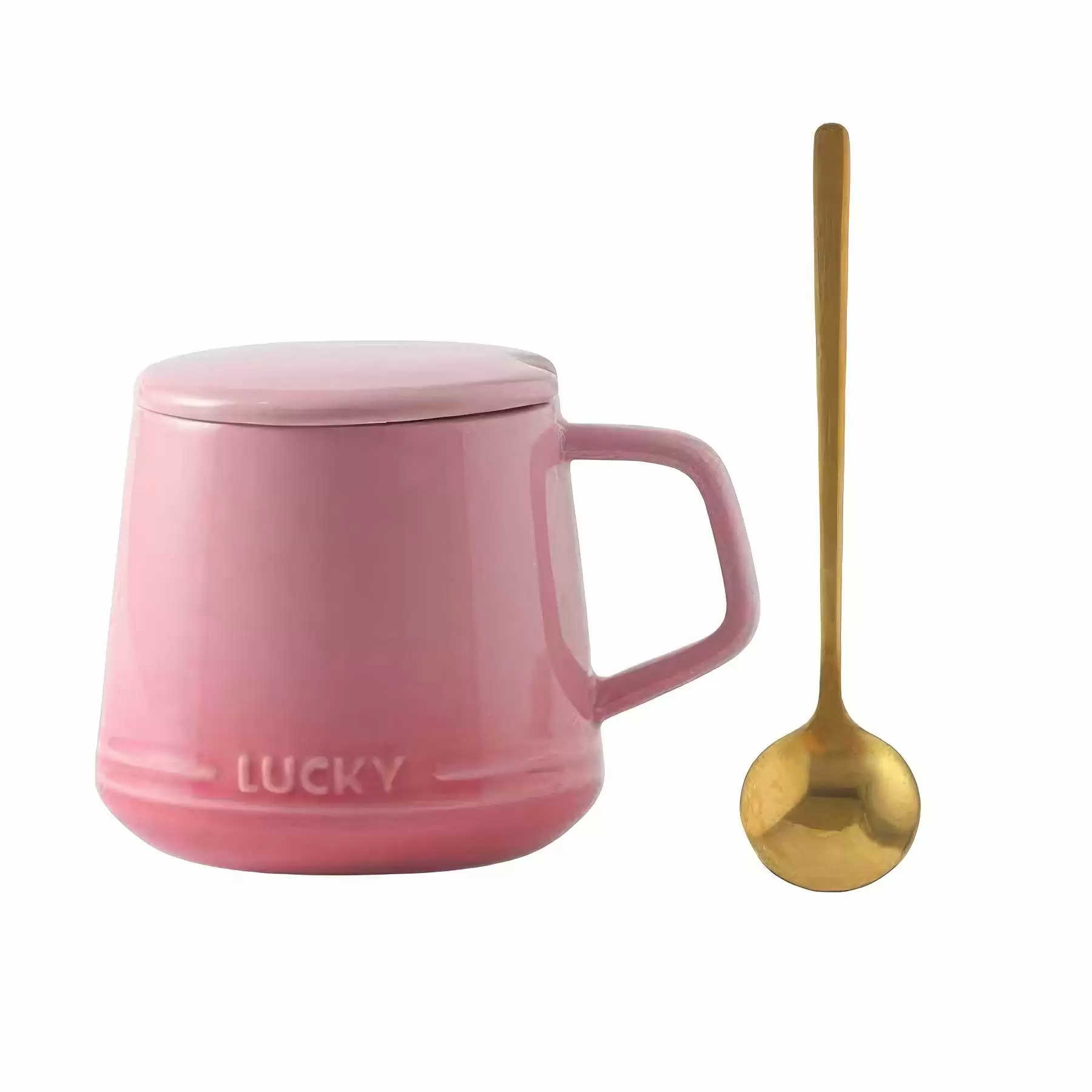 12OZ Colorful Ceramic Mug Cup and Saucer Set with Lid Spoon - Image 2