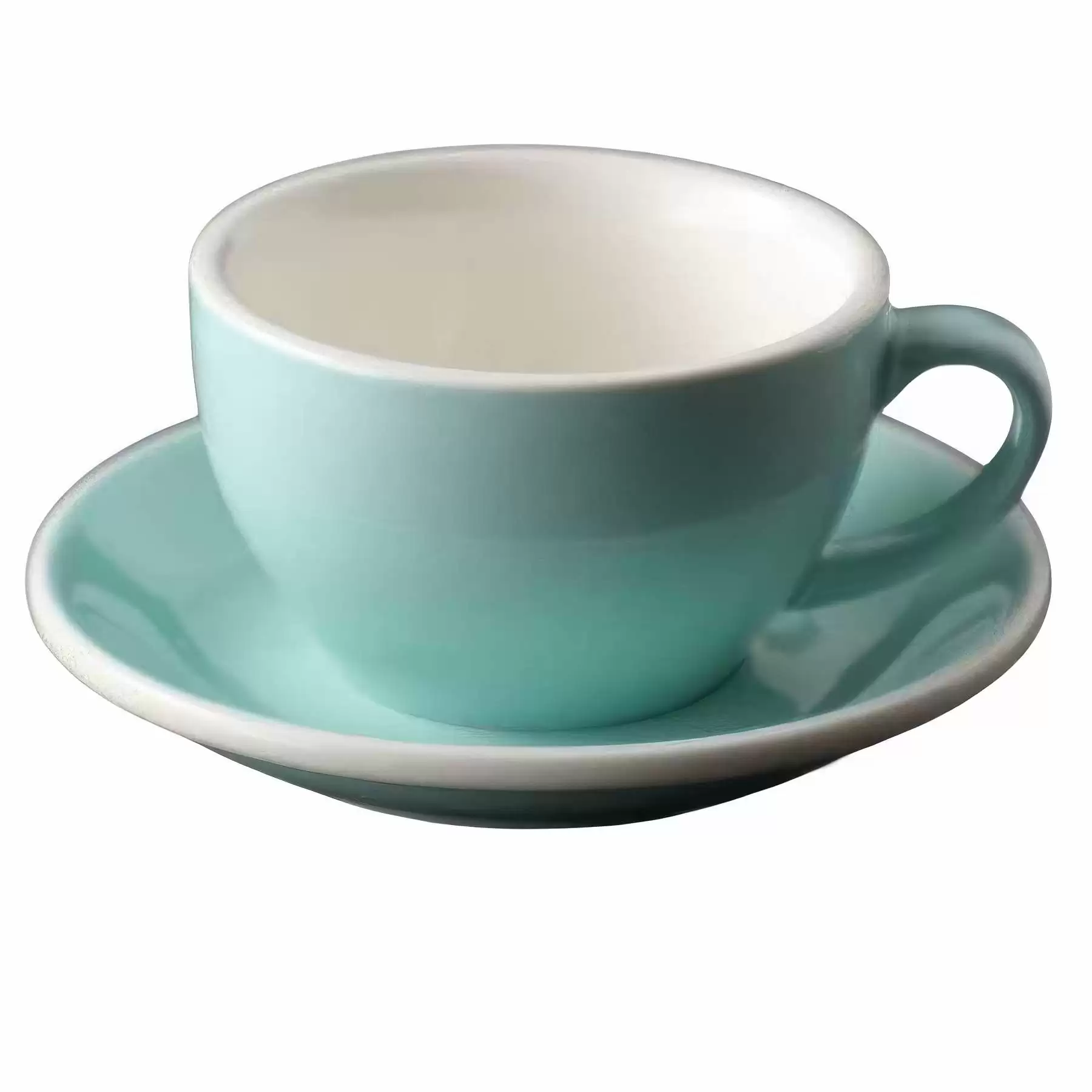 8OZ Color Glazed Ceramic Coffee Cup Saucer Free spoon - Image 2