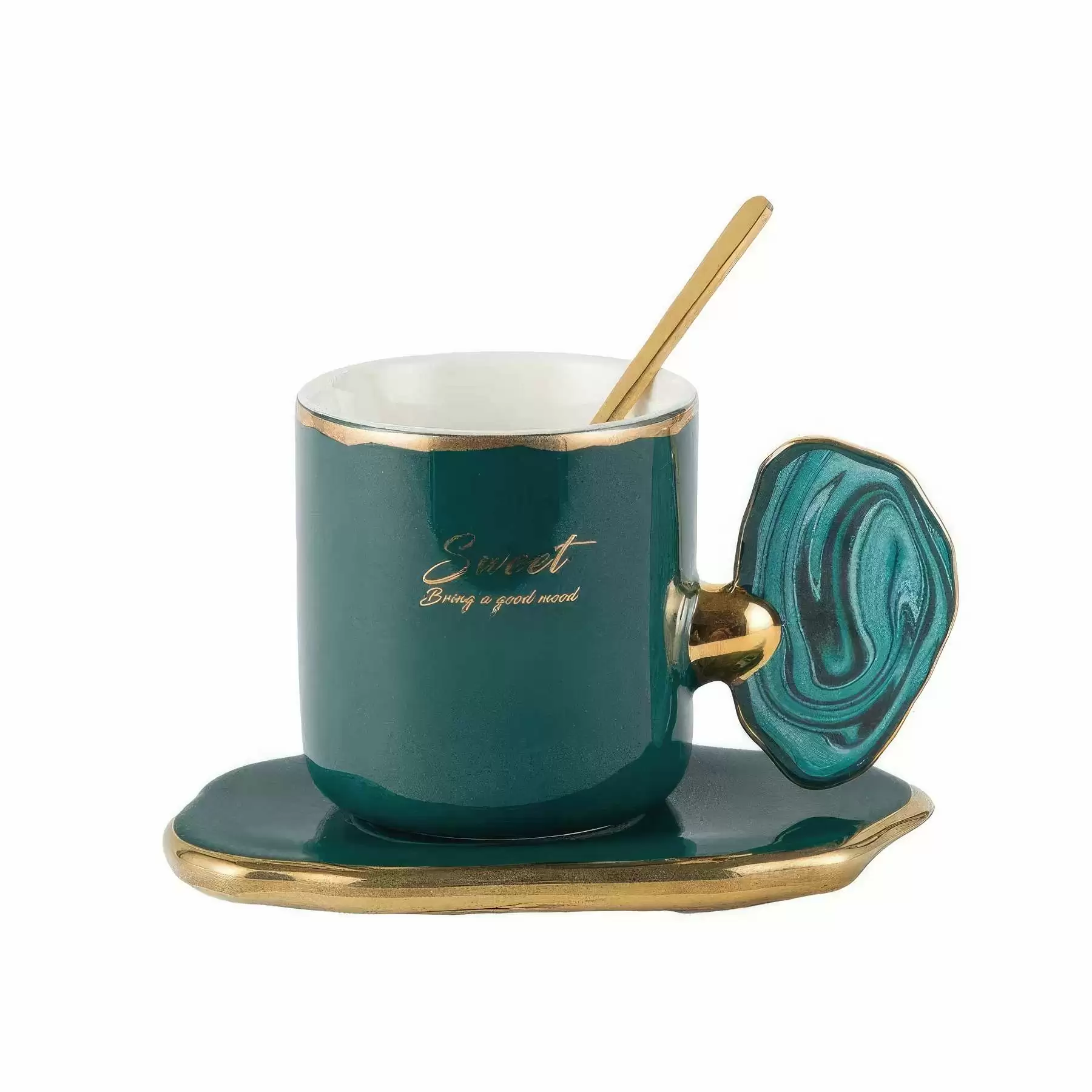 5OZ Irregular Phnom Penh Coffee Cup and Saucer Set - Image 2